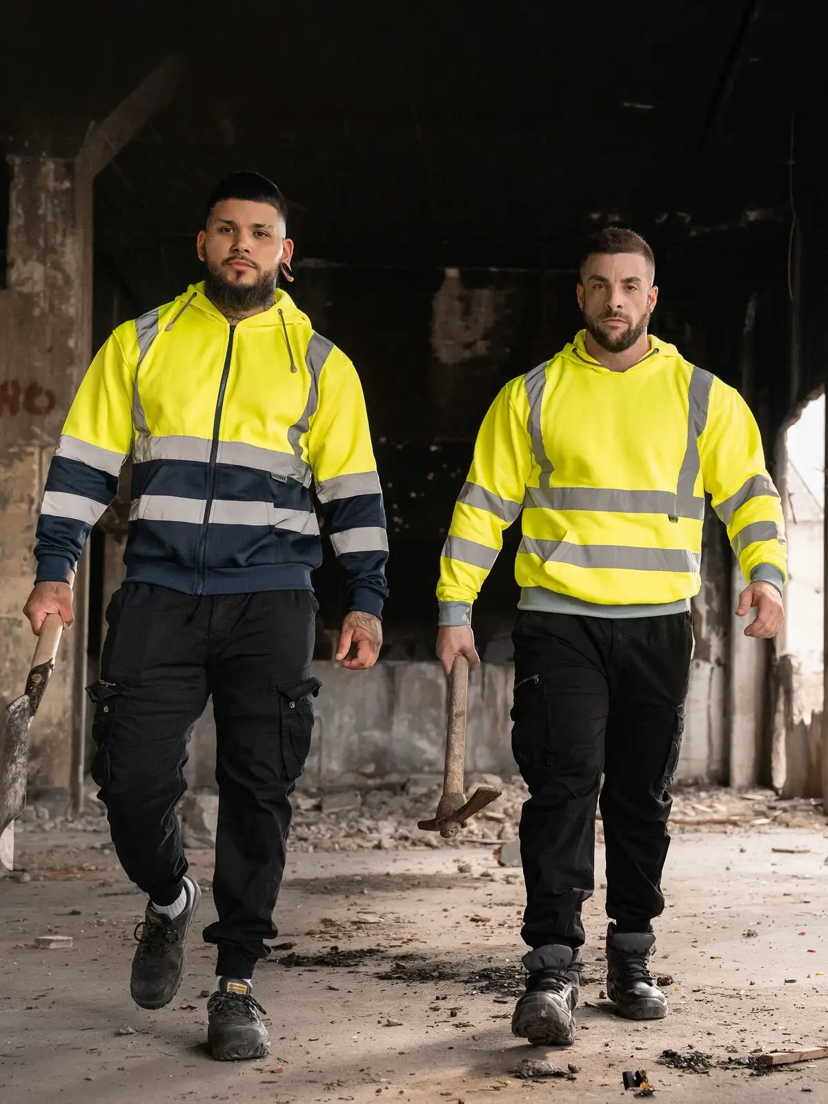 Immagine Felpa con cappuccio Hi-Vis con due strisce riflettenti larghe 5 cm - Hi-Vis Zipper Hoodie