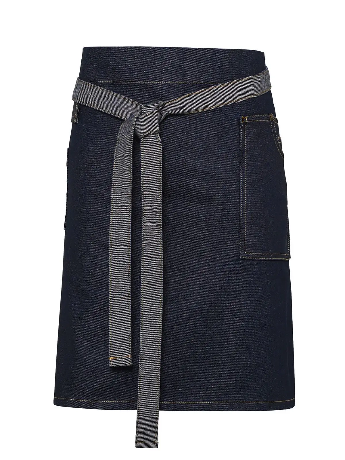 Immagine Division Waxed Look Denim Waist Apron