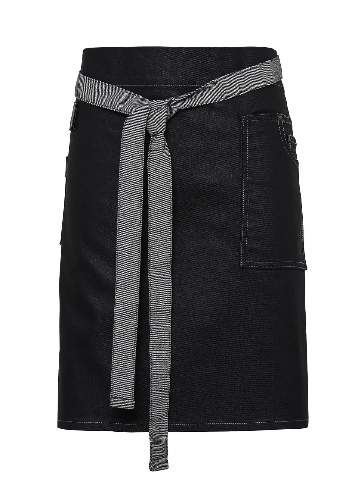 Immagine Division Waxed Look Denim Waist Apron