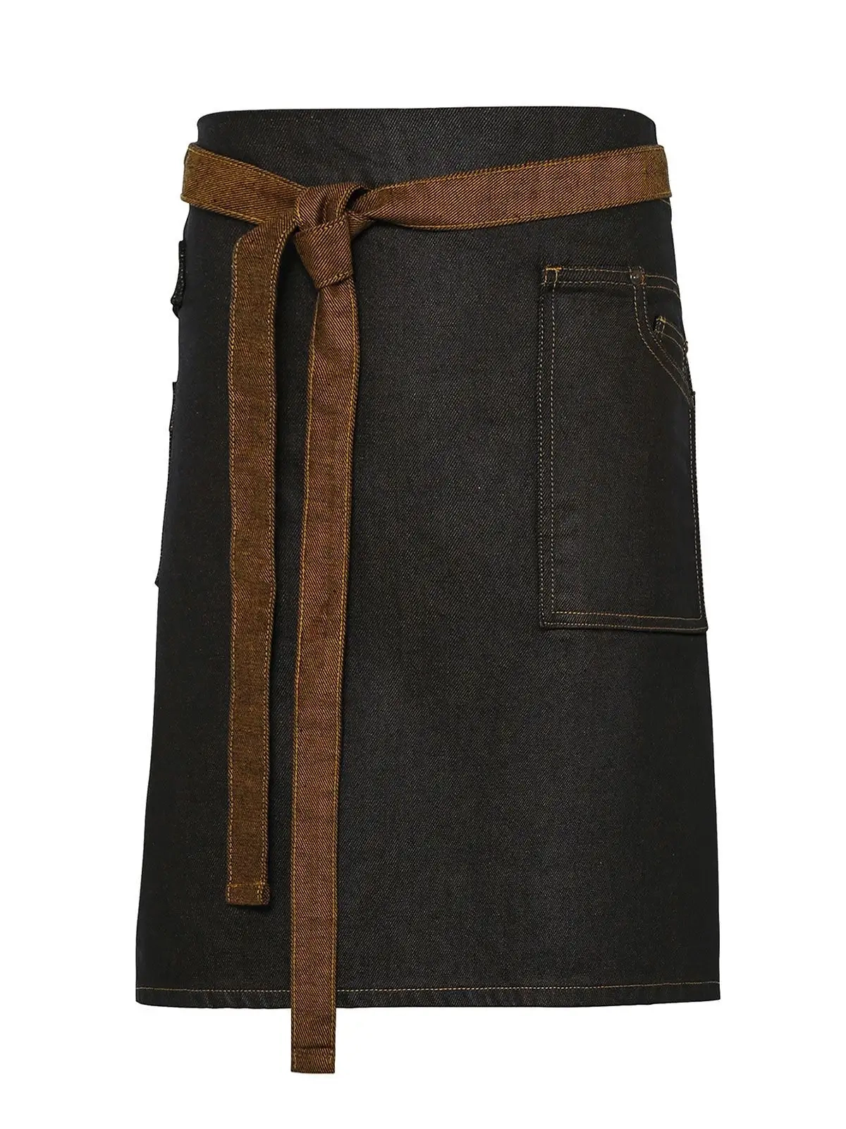 Immagine Division Waxed Look Denim Waist Apron