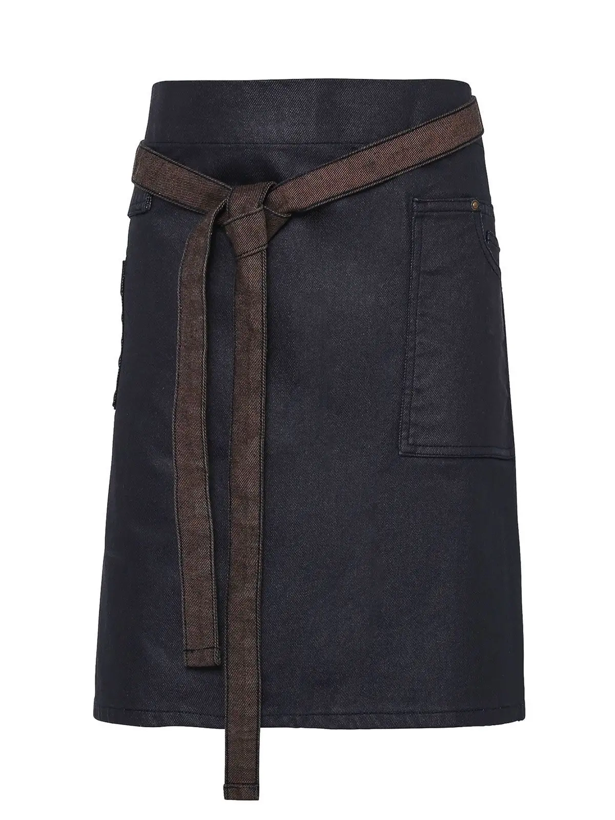 Immagine Division Waxed Look Denim Waist Apron