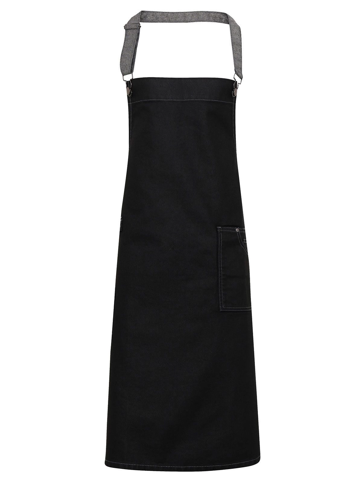 Immagine District Waxed Look Denim Bib Apron