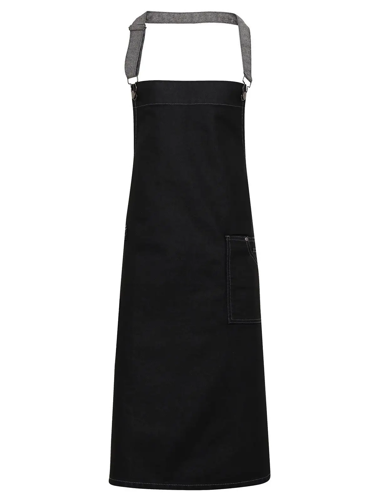 Immagine District Waxed Look Denim Bib Apron