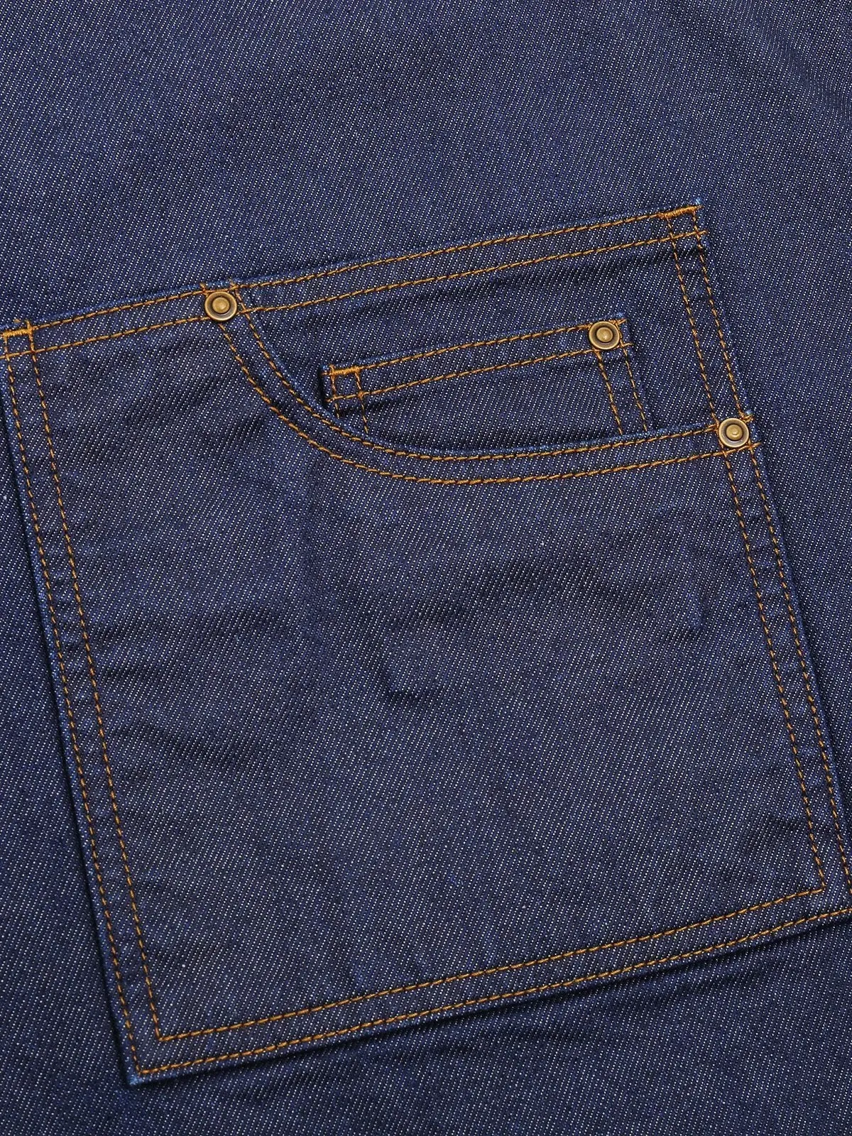 Immagine District Waxed Look Denim Bib Apron