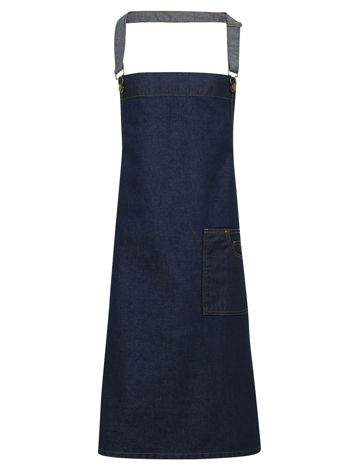 Immagine District Waxed Look Denim Bib Apron