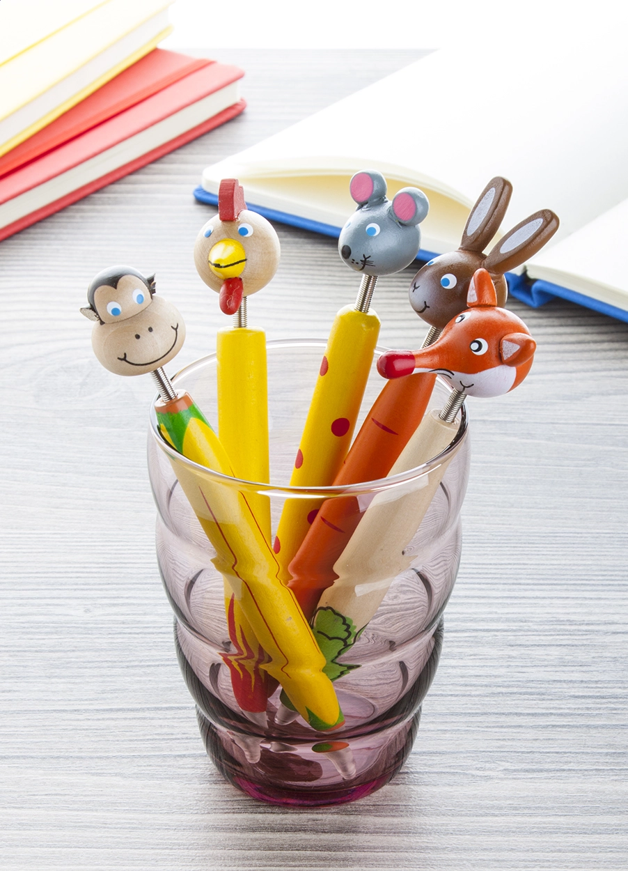 Immagine Zoom penna a sfera in legno, coniglio