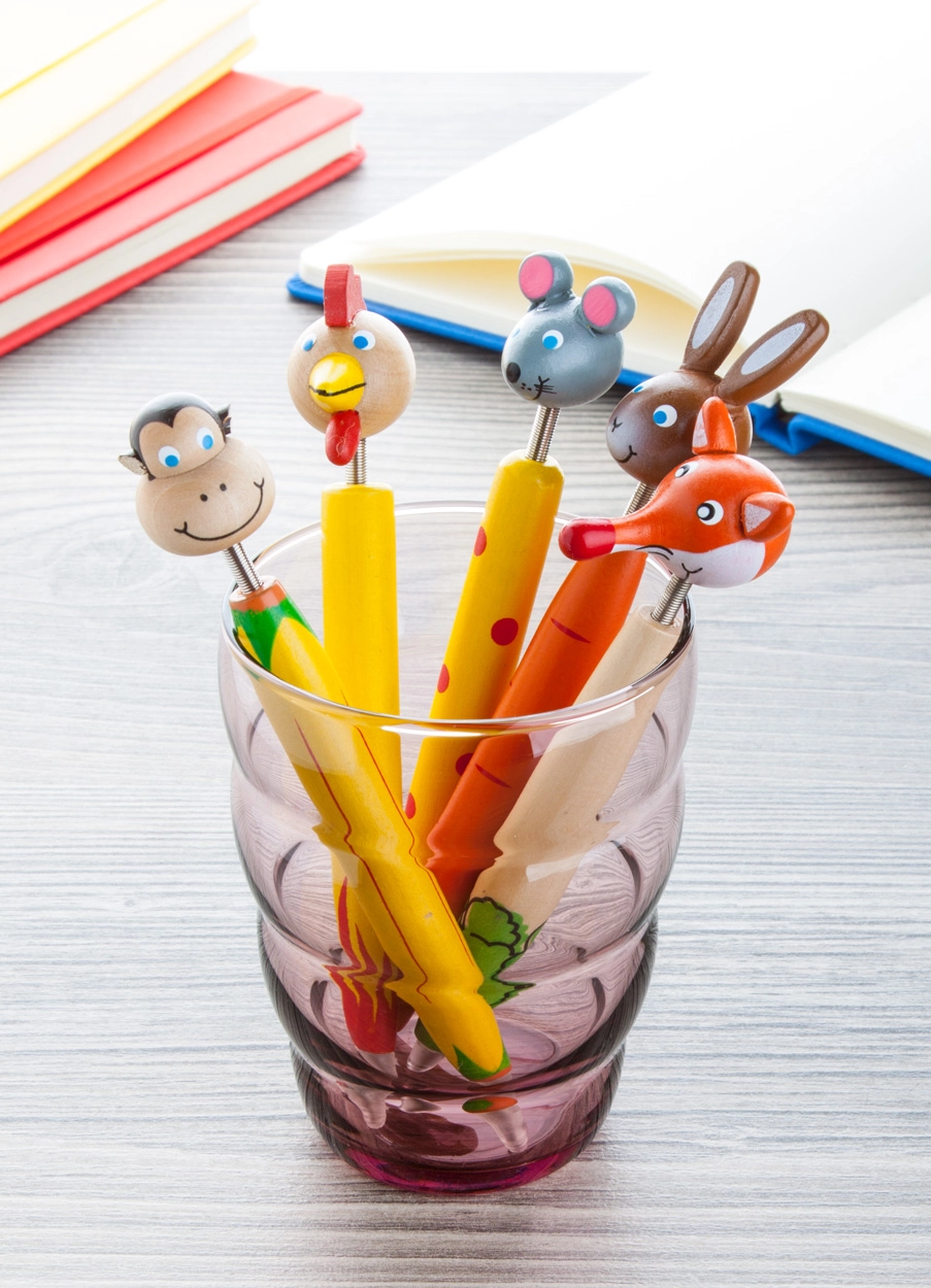 Immagine Zoom penna a sfera in legno, coniglio