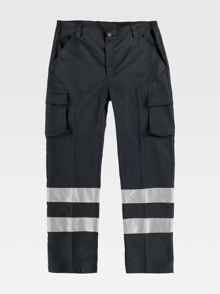 Immagine PANTALONE DA LAVORO MULTITASCHE BANDE RIFRANGENTI