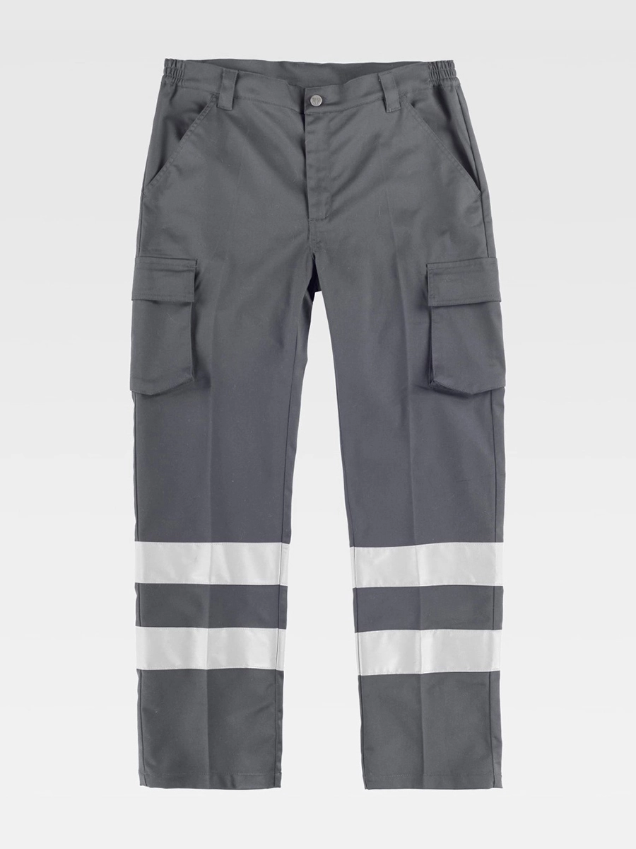 Immagine PANTALONE DA LAVORO MULTITASCHE BANDE RIFRANGENTI