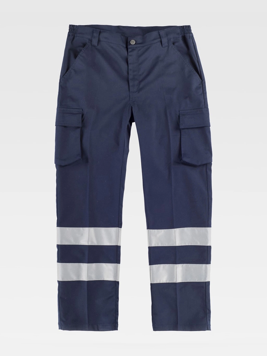 Immagine PANTALONE DA LAVORO MULTITASCHE BANDE RIFRANGENTI
