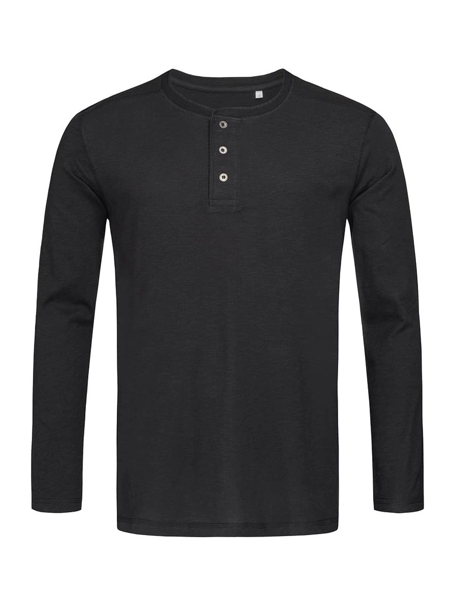 Immagine T-SHIRT UOMO MANICA LUNGA COLLO 3 BOTTONI