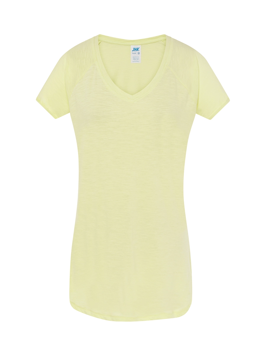 Immagine T-SHIRT DONNA MANICA CORTA COLLO A V URBAN SLUB
