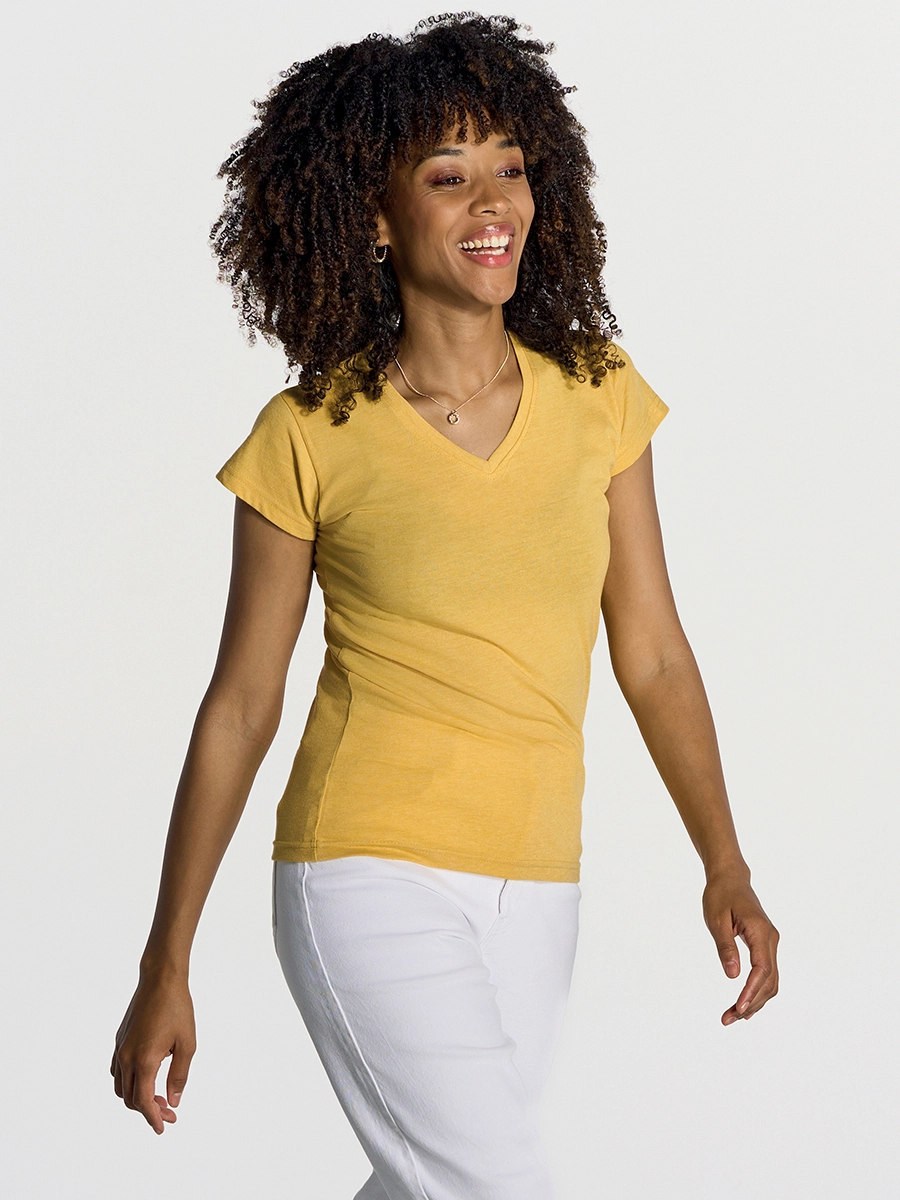 Immagine T-SHIRT DONNA MANICA CORTA COLLO A V REGULAR