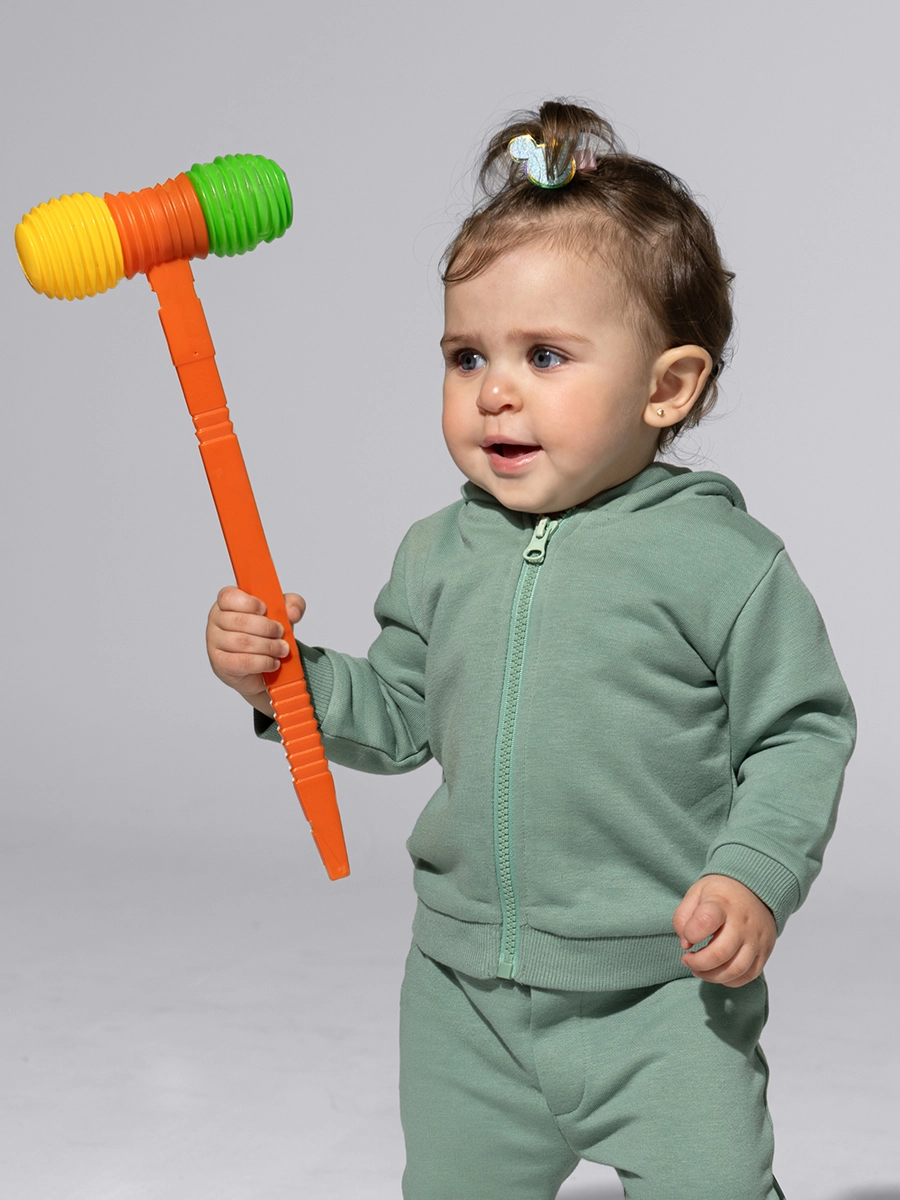 Immagine FELPA BABY CAPPUCCIO E ZIP LEGGERA FRENCH TERRY