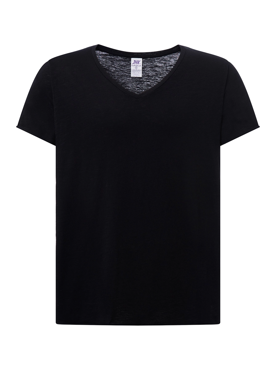 Immagine T-SHIRT DONNA MANICA CORTA COLLO A V CURVES