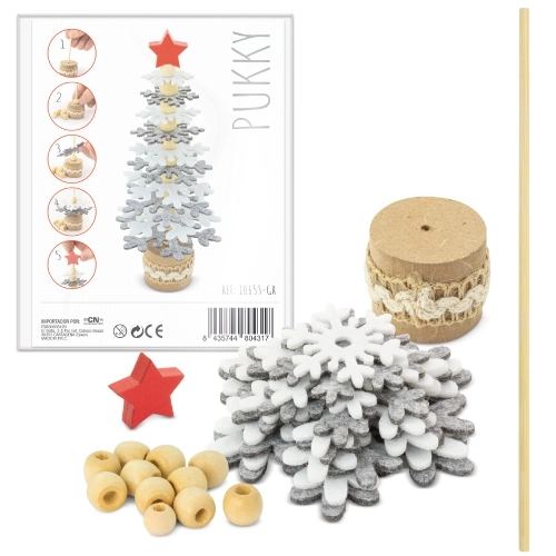 Immagine ALBERO DI NATALE IN RPET E LEGNO RICICLATO 