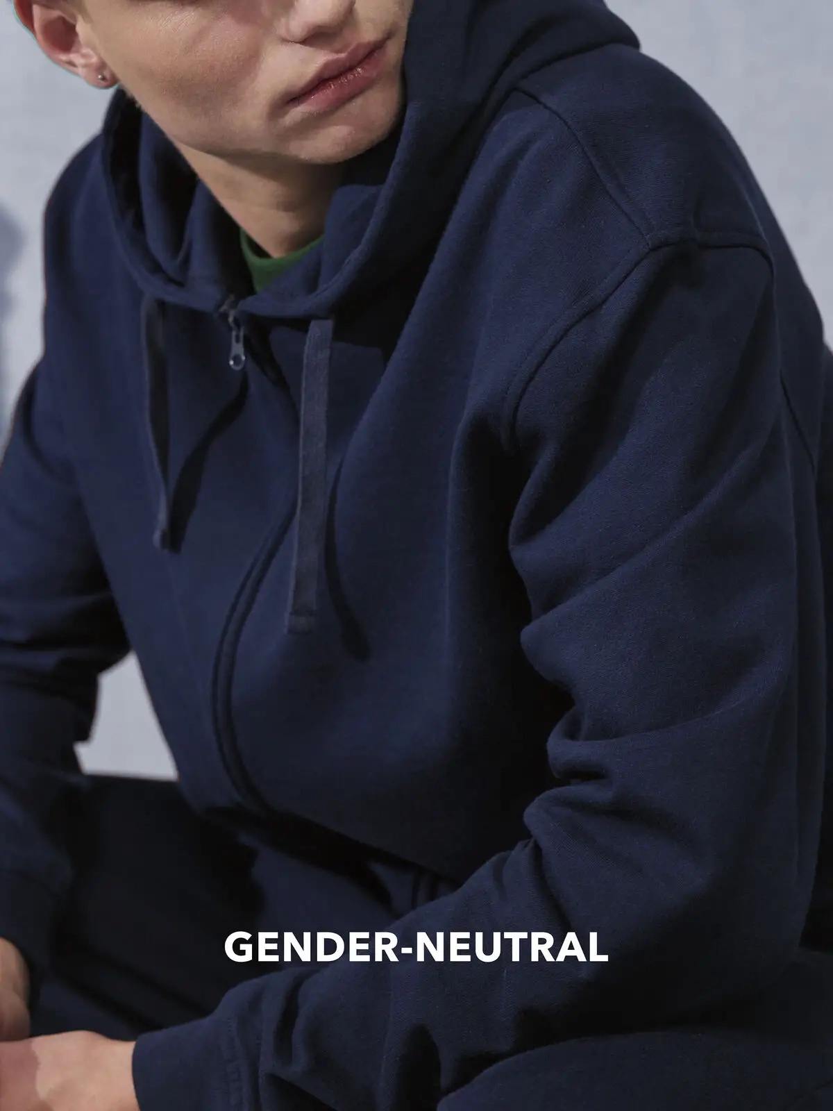 Immagine Felpa cappuccio con zip, modello sostenibile di genere neutro, - B&C ID.334 Zip Hood