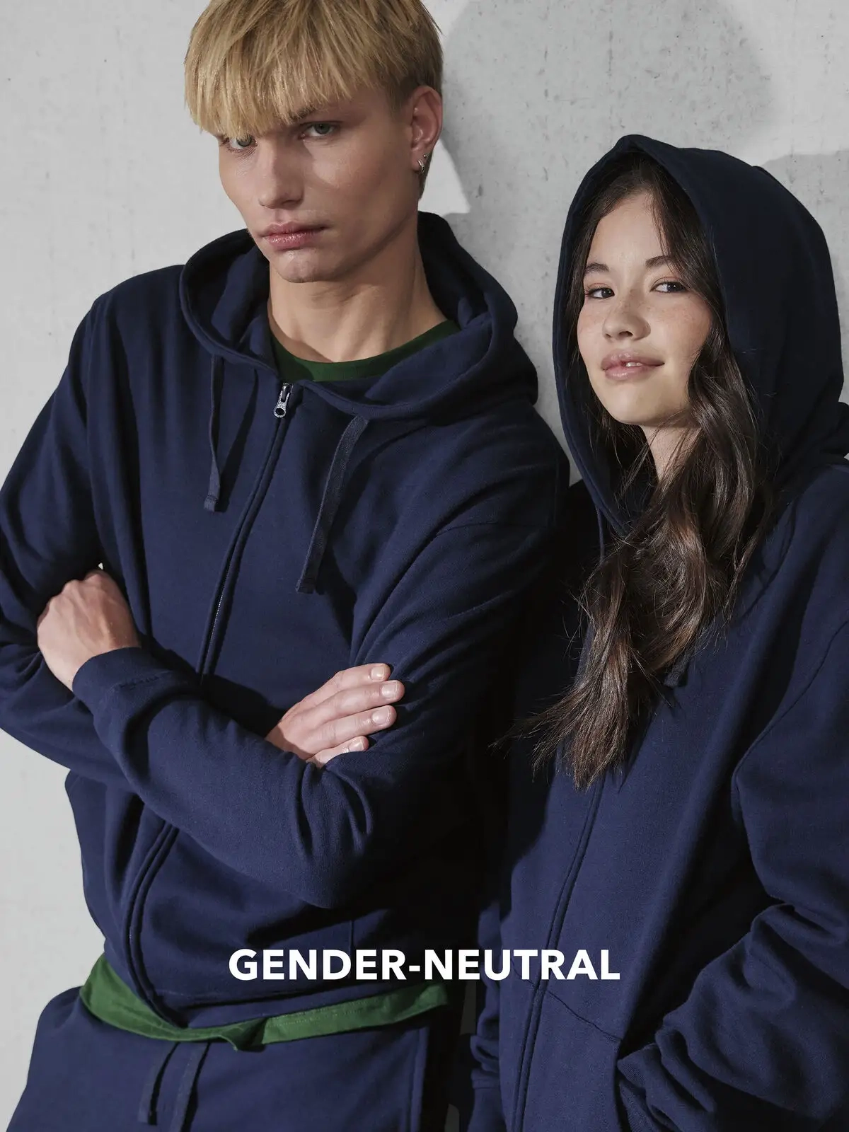 Immagine Felpa cappuccio con zip, modello sostenibile di genere neutro, - B&C ID.334 Zip Hood