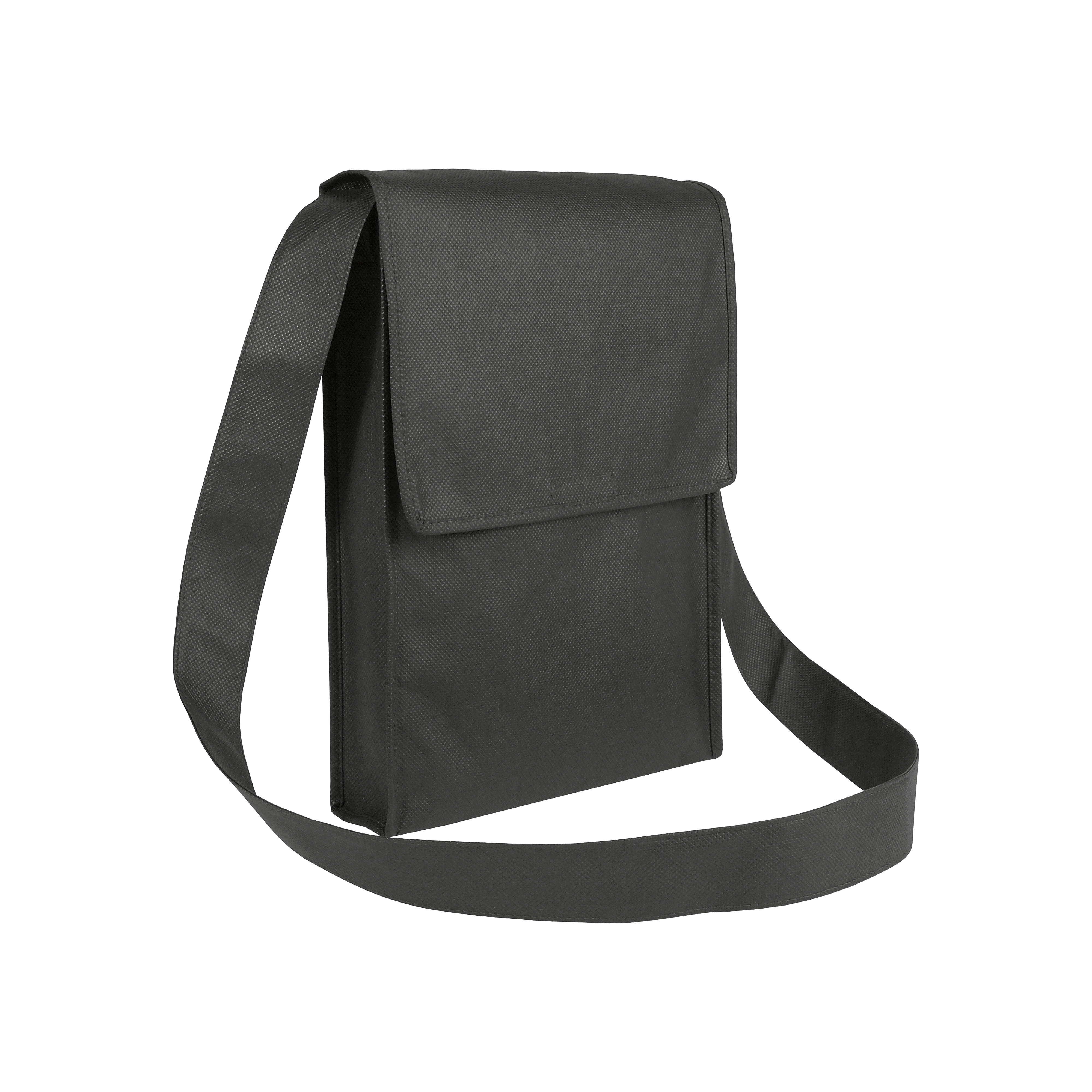 Immagine Shopper tascapane con soffietto in TNT 80 g/m2 cucito con tracolla