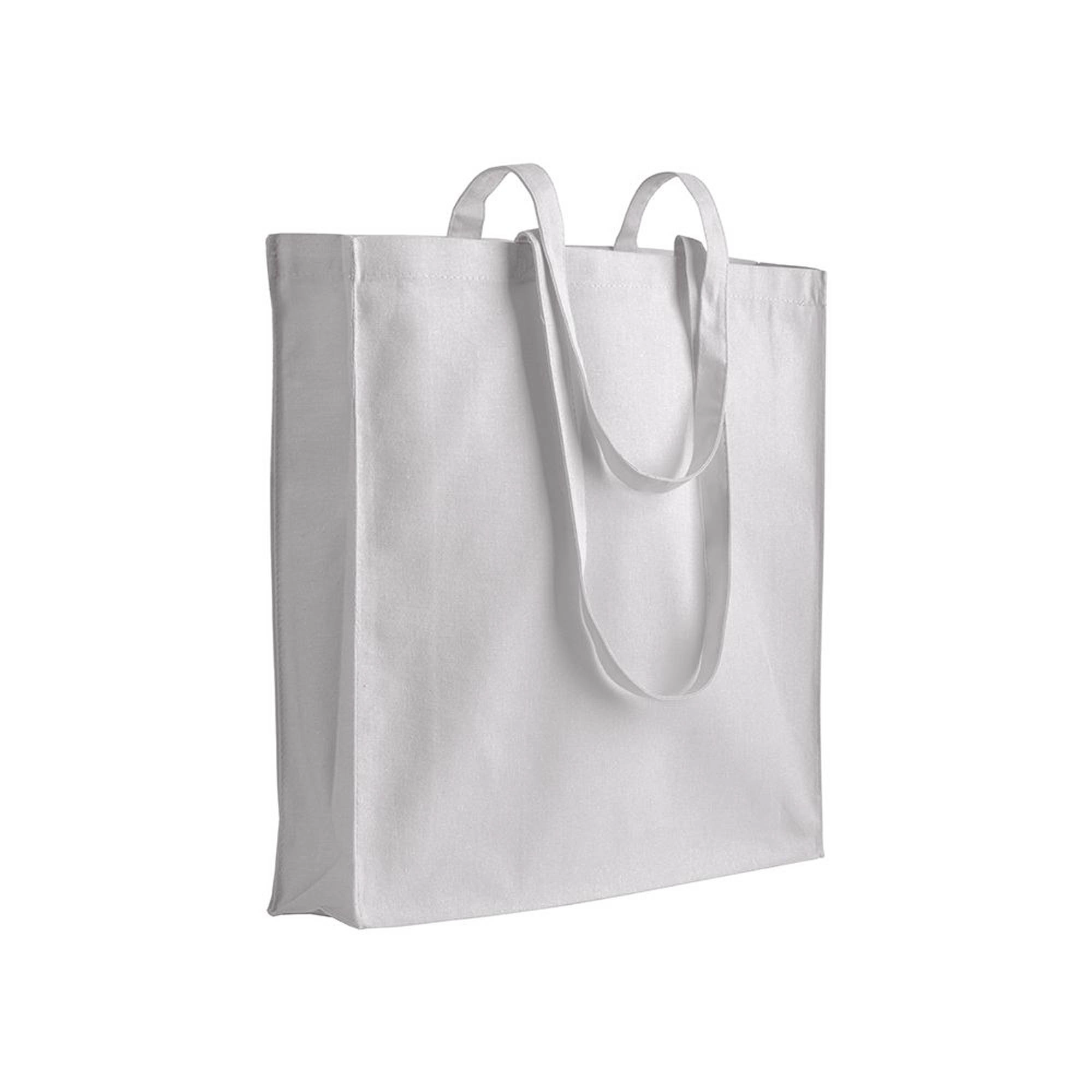 Immagine Shopper in cotone pesante, manici lunghi e soffietto