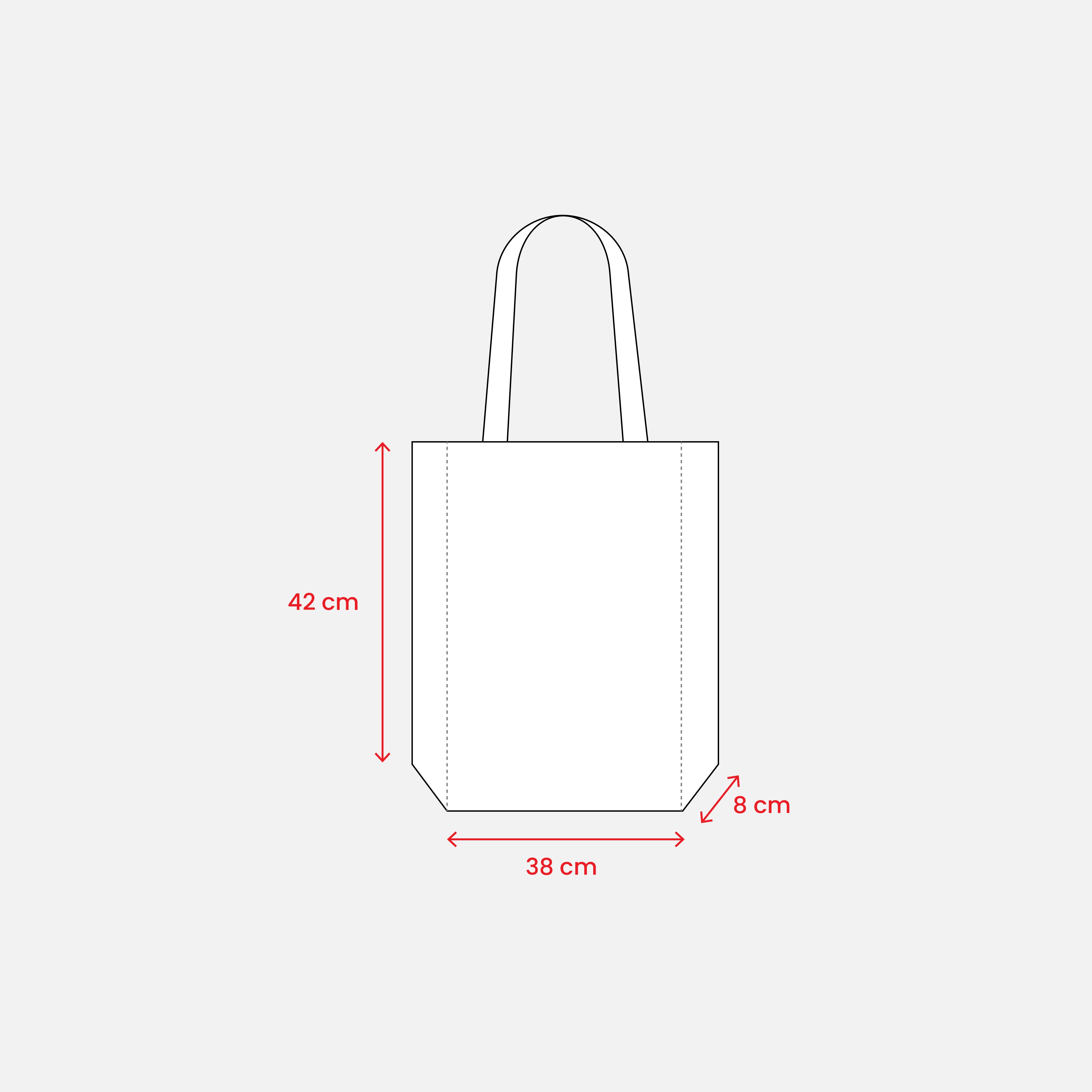 Immagine Shopper con soffietto in cotone 220 g/m2, manici lunghi