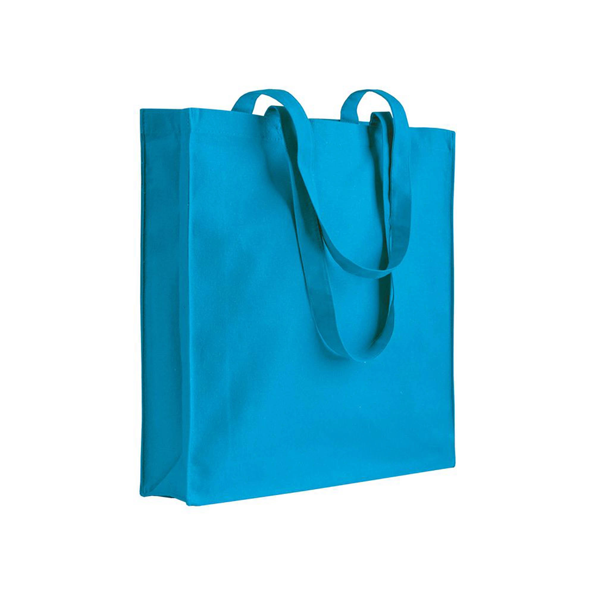 Immagine Shopper con soffietto in cotone 220 g/m2, manici lunghi