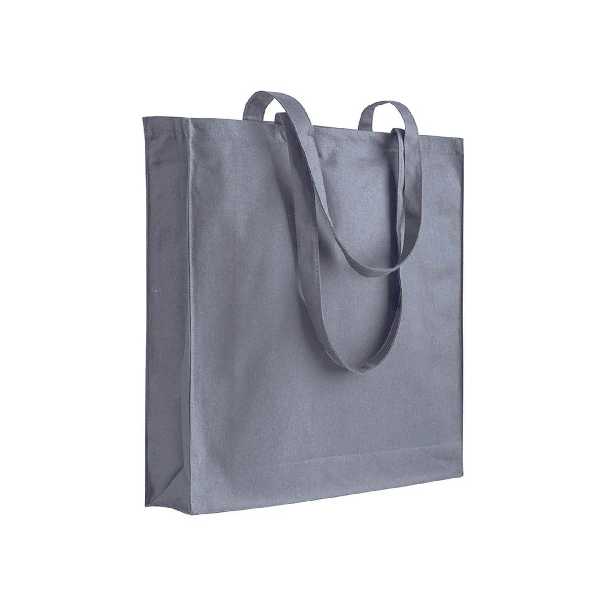 Immagine Shopper con soffietto in cotone 220 g/m2, manici lunghi