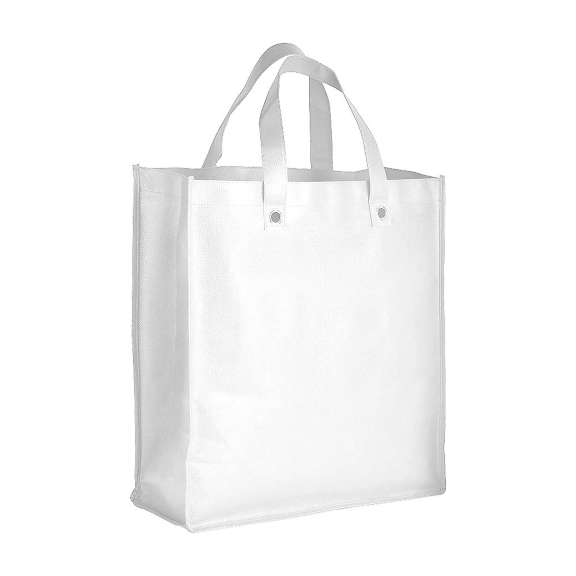 Immagine Shopper ripiegabile con soffietto in TNT 80g/m2 cucito, manici corti