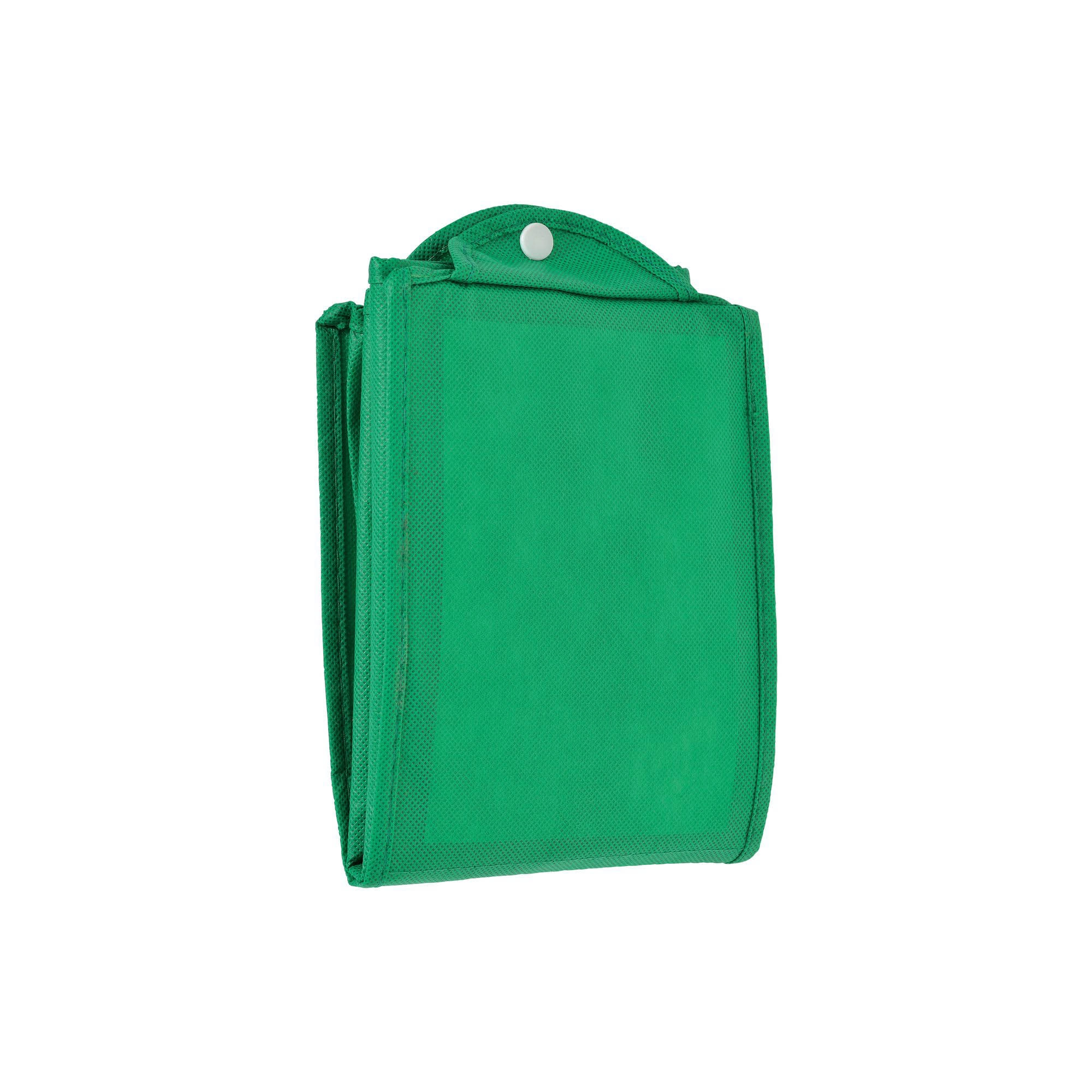 Immagine Shopper ripiegabile con soffietto in TNT 80g/m2 cucito, manici corti