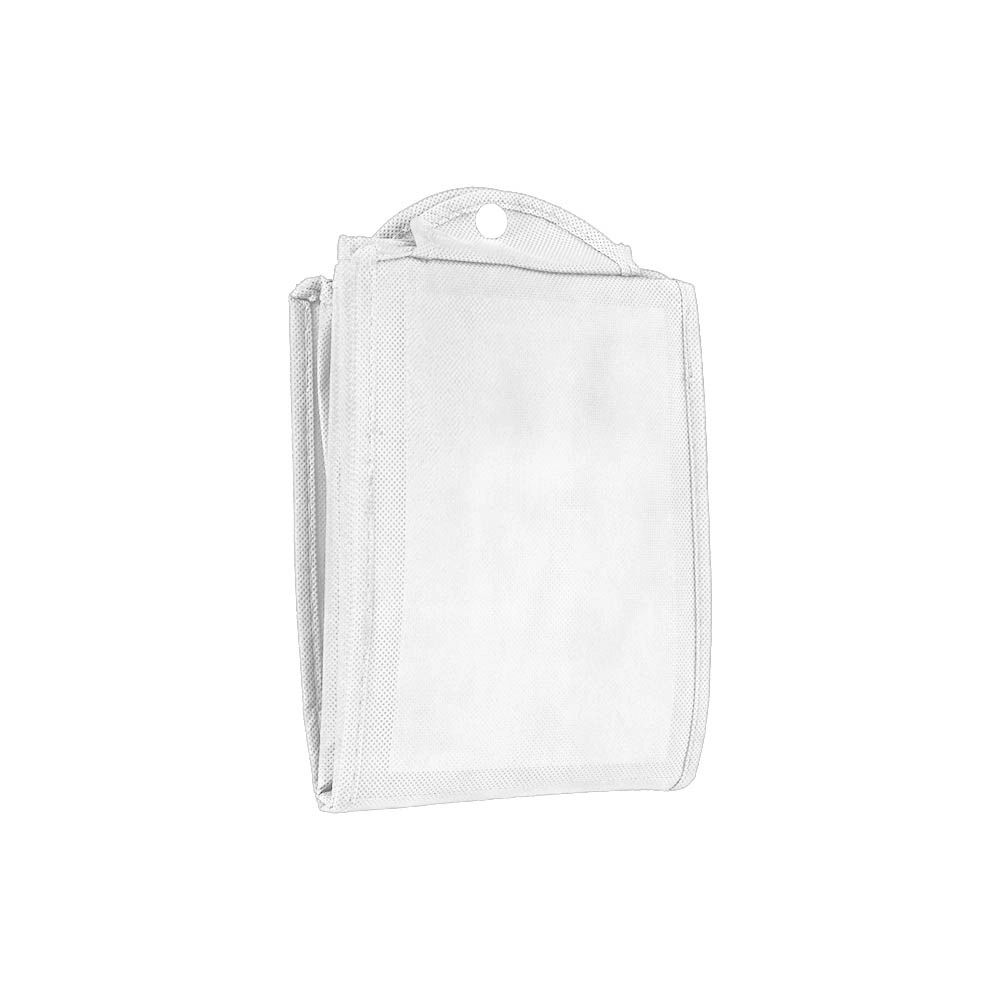 Immagine Shopper ripiegabile con soffietto in TNT 80g/m2 cucito, manici corti
