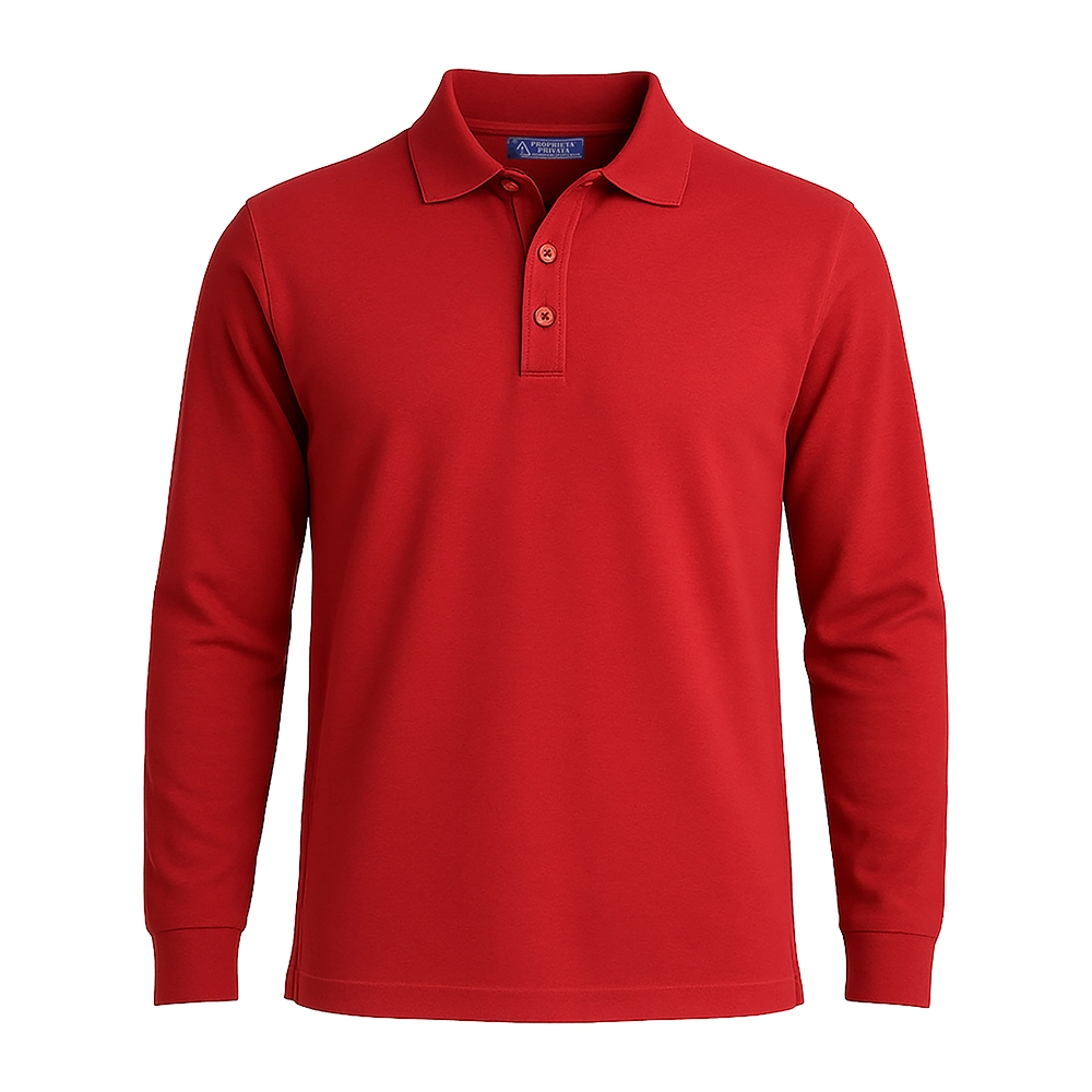 Immagine Polo piqué di cotone 100% 180 g/m2, manica lunga, tinta unita