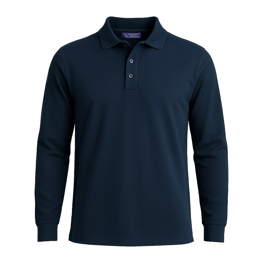 Immagine Polo piqué di cotone 100% 180 g/m2, manica lunga, tinta unita