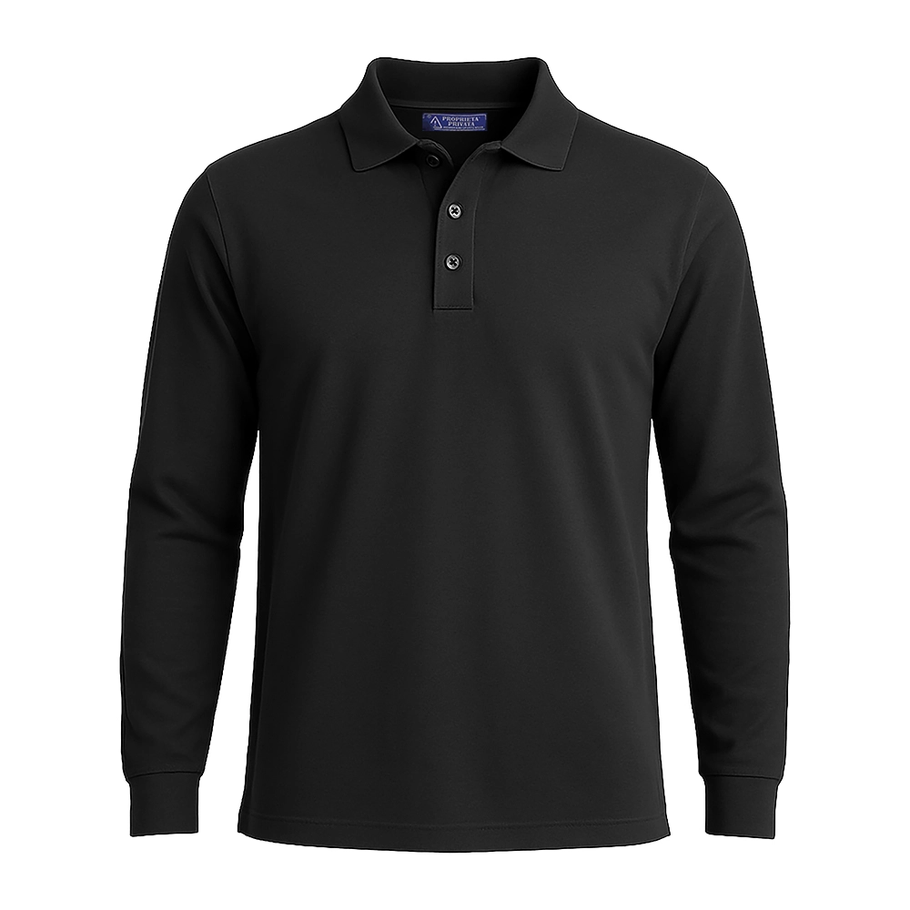 Immagine Polo piqué di cotone 100% 180 g/m2, manica lunga, tinta unita