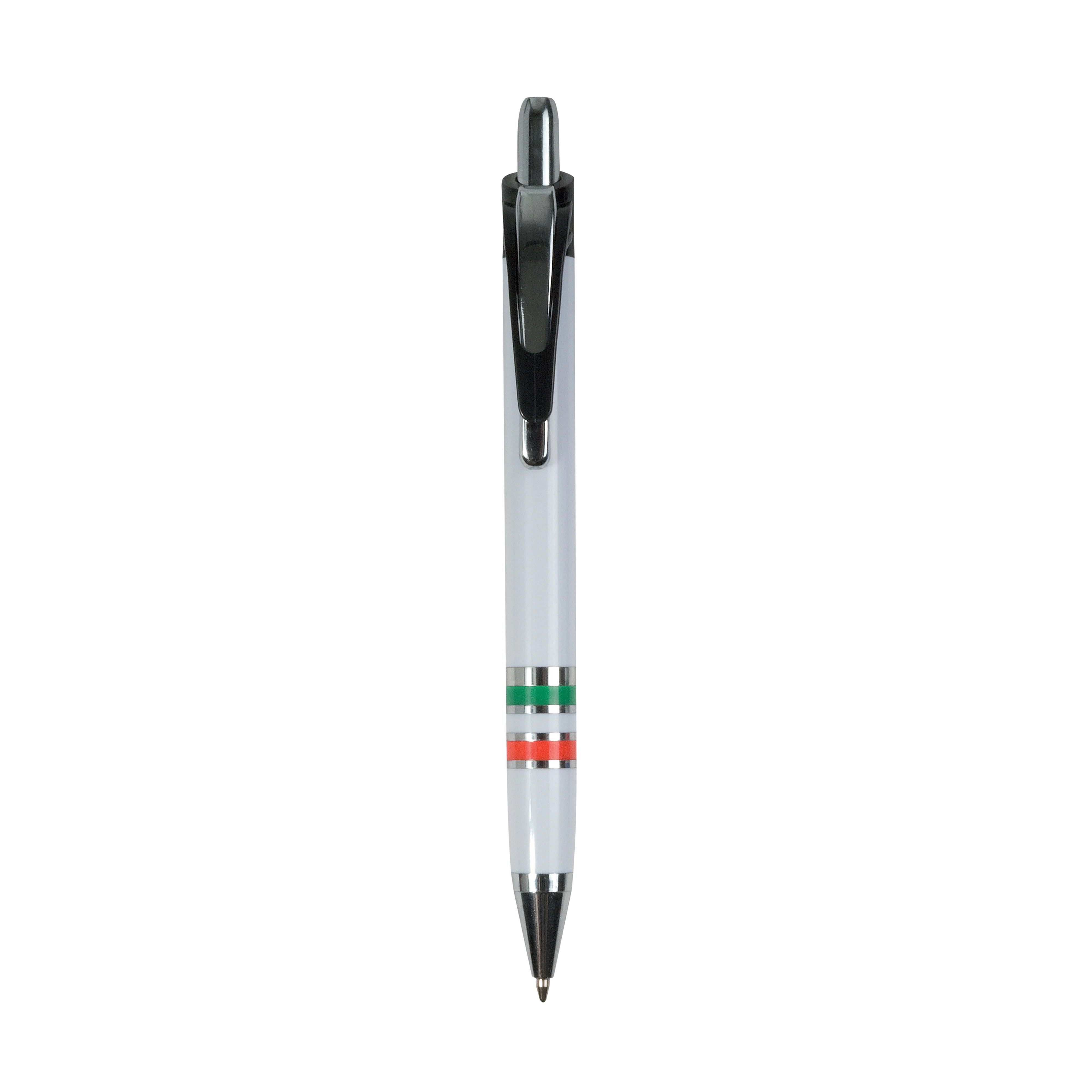 Immagine Penna a scatto in plastica con impugnatura tricolore (Italia, Francia, Spagna)