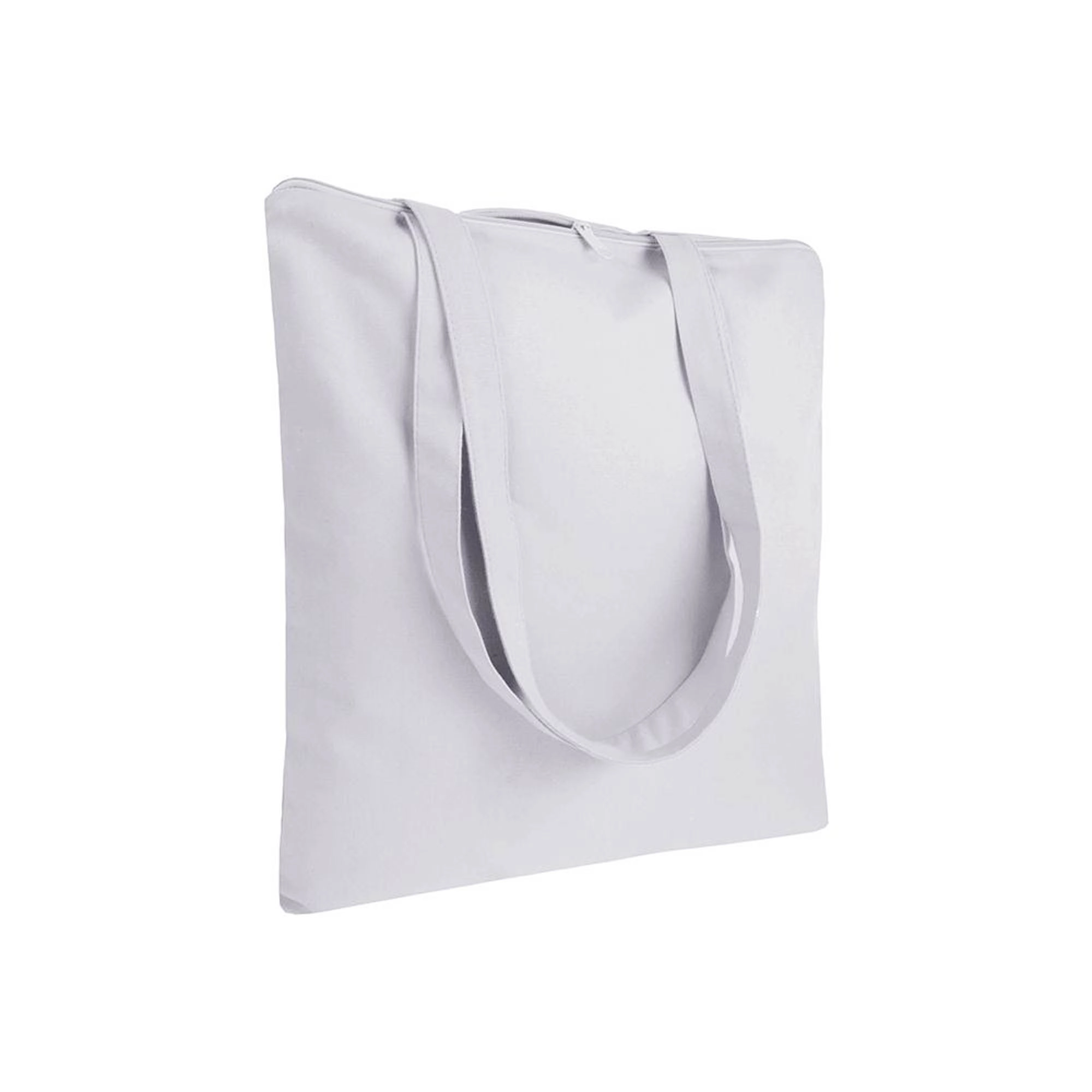 Immagine Shopper in cotone 220 g/m2, manici lunghi e chiusura con zip