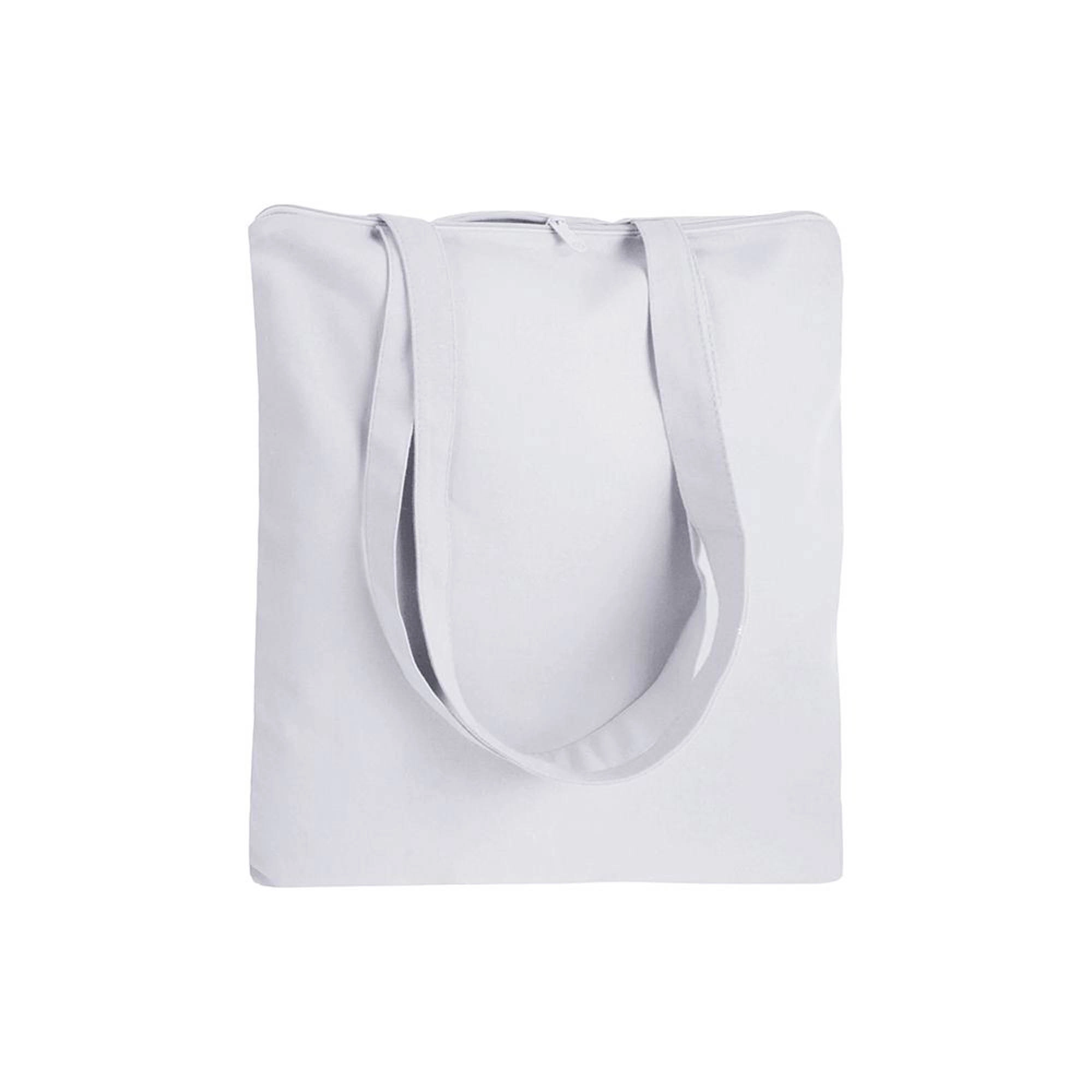 Immagine Shopper in cotone 220 g/m2, manici lunghi e chiusura con zip
