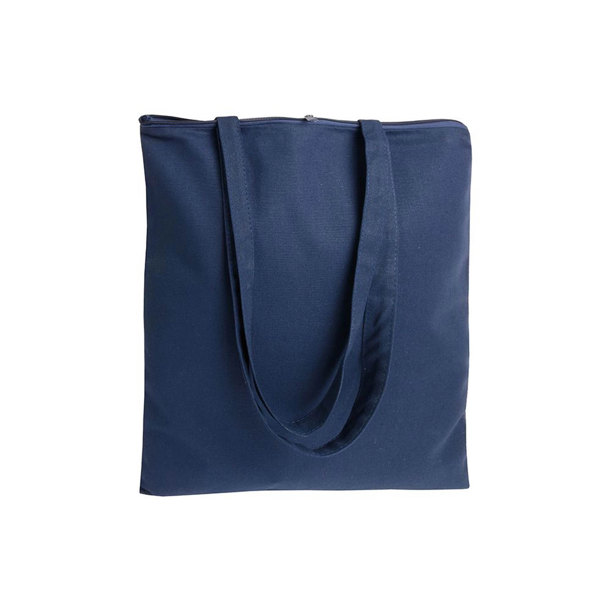 Immagine Shopper in cotone 220 g/m2, manici lunghi e chiusura con zip