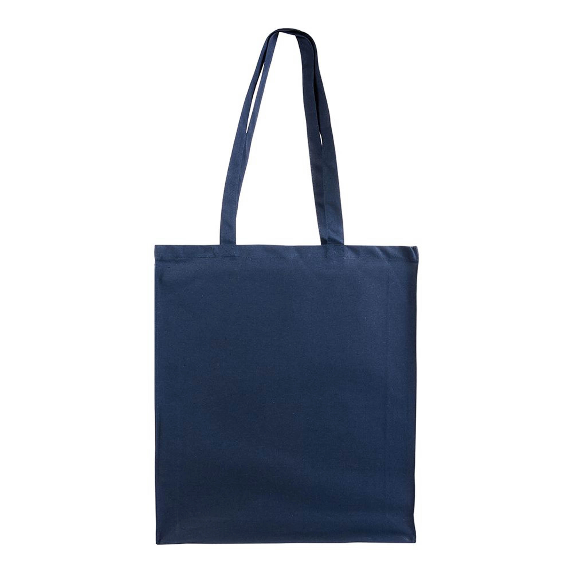 Immagine Shopper con soffietto in cotone 220 g/m2, manici lunghi e chiusura con zip