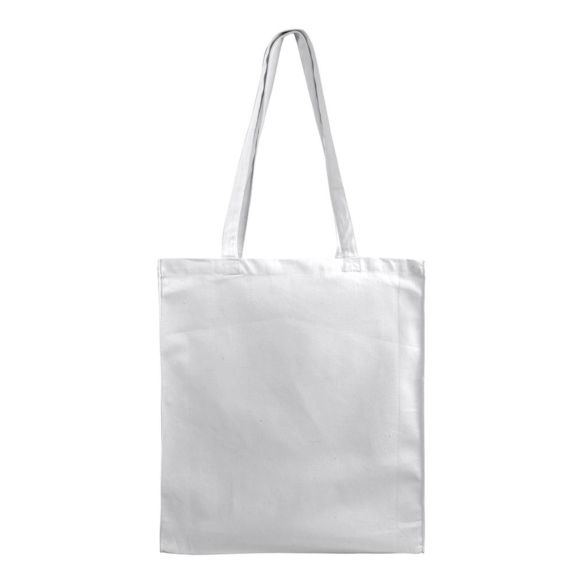 Immagine Shopper con soffietto in cotone 220 g/m2, manici lunghi e chiusura con zip