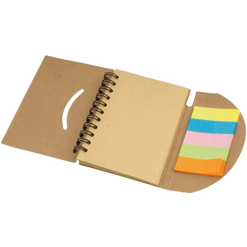 Immagine Block notes ad anelli in carta riciclata (60 pag.) con foglietti adesivi