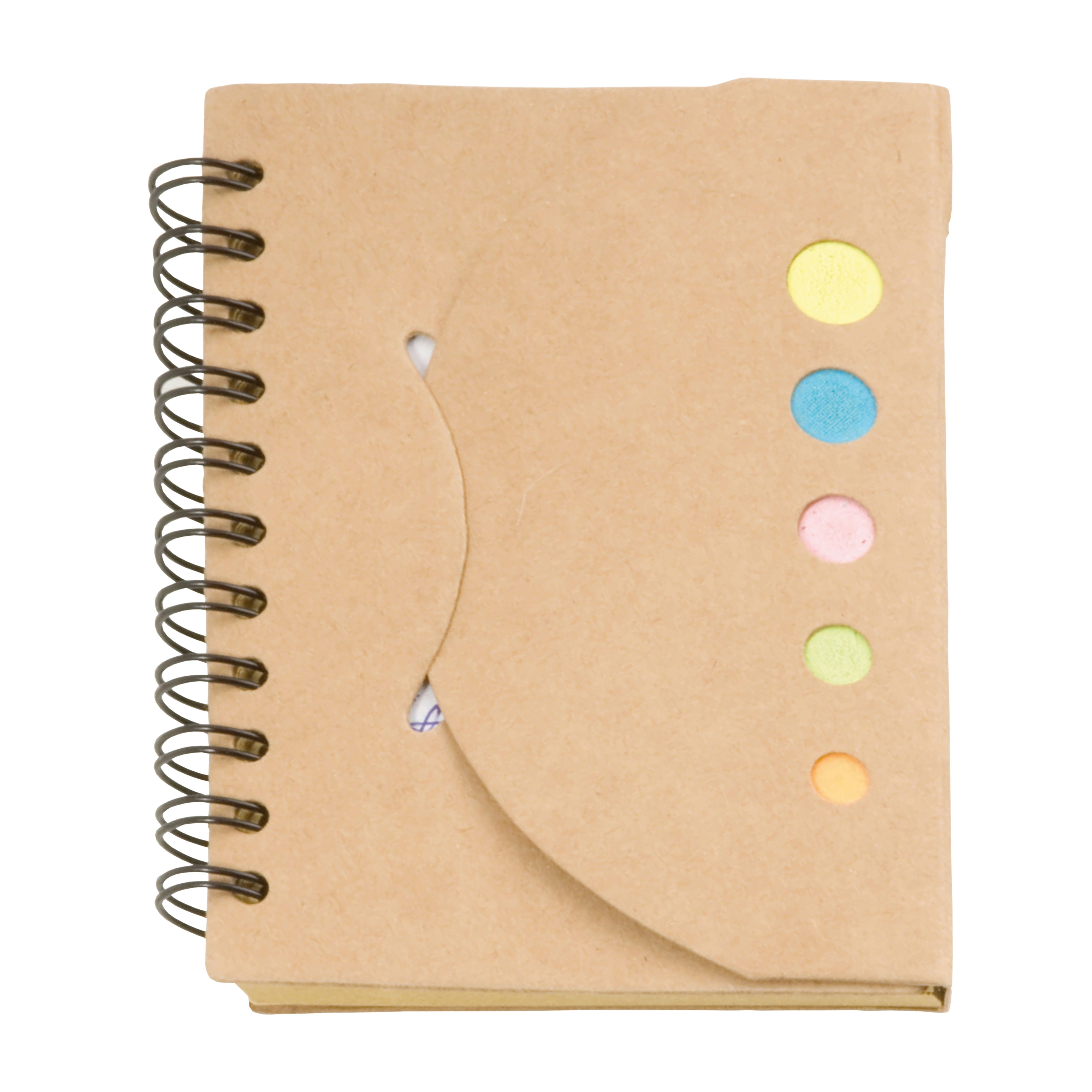 Immagine Block notes ad anelli in carta riciclata (60 pag.) con foglietti adesivi