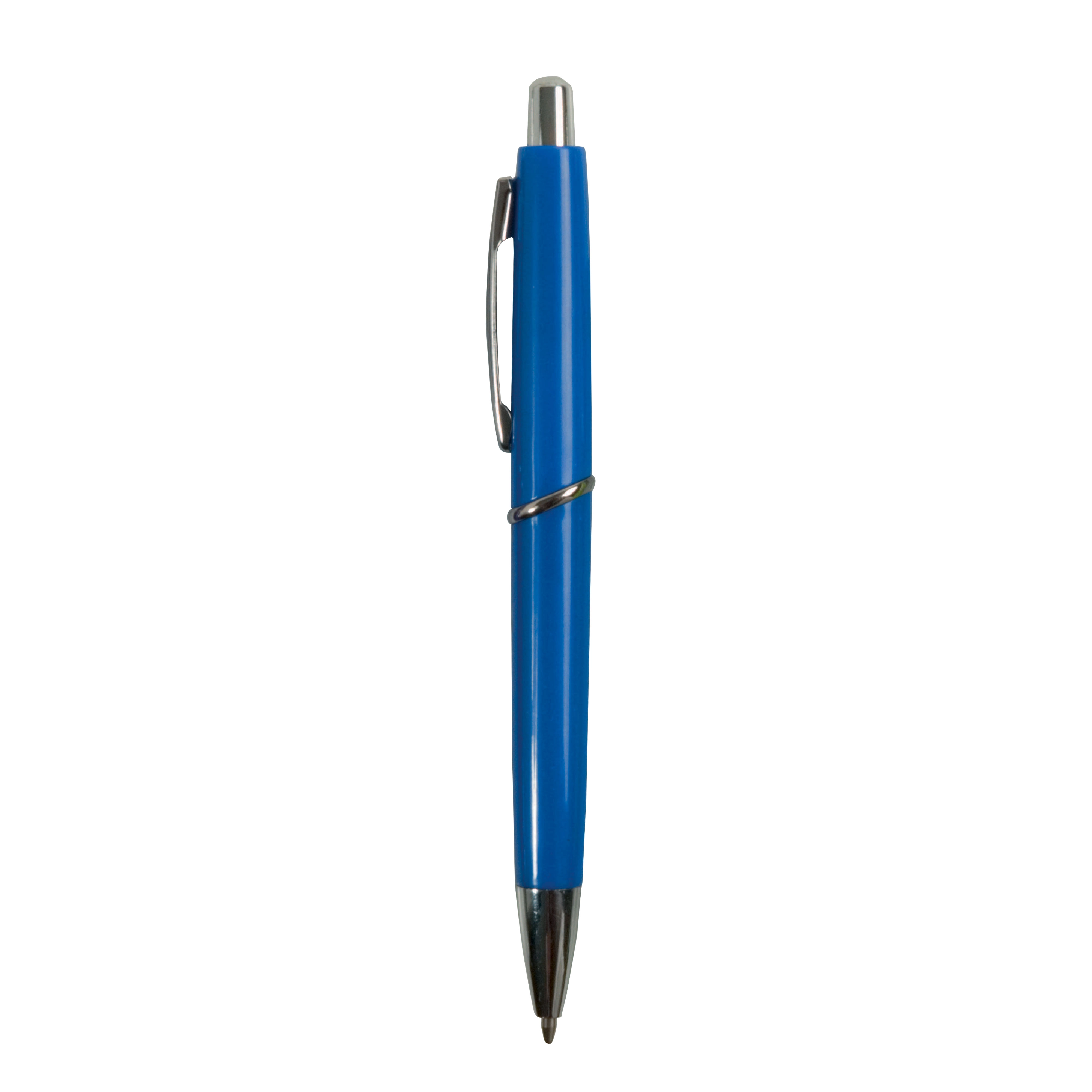 Immagine Penna a scatto in plastica ABS, fusto colorato e clip in metallo, refill jumbo