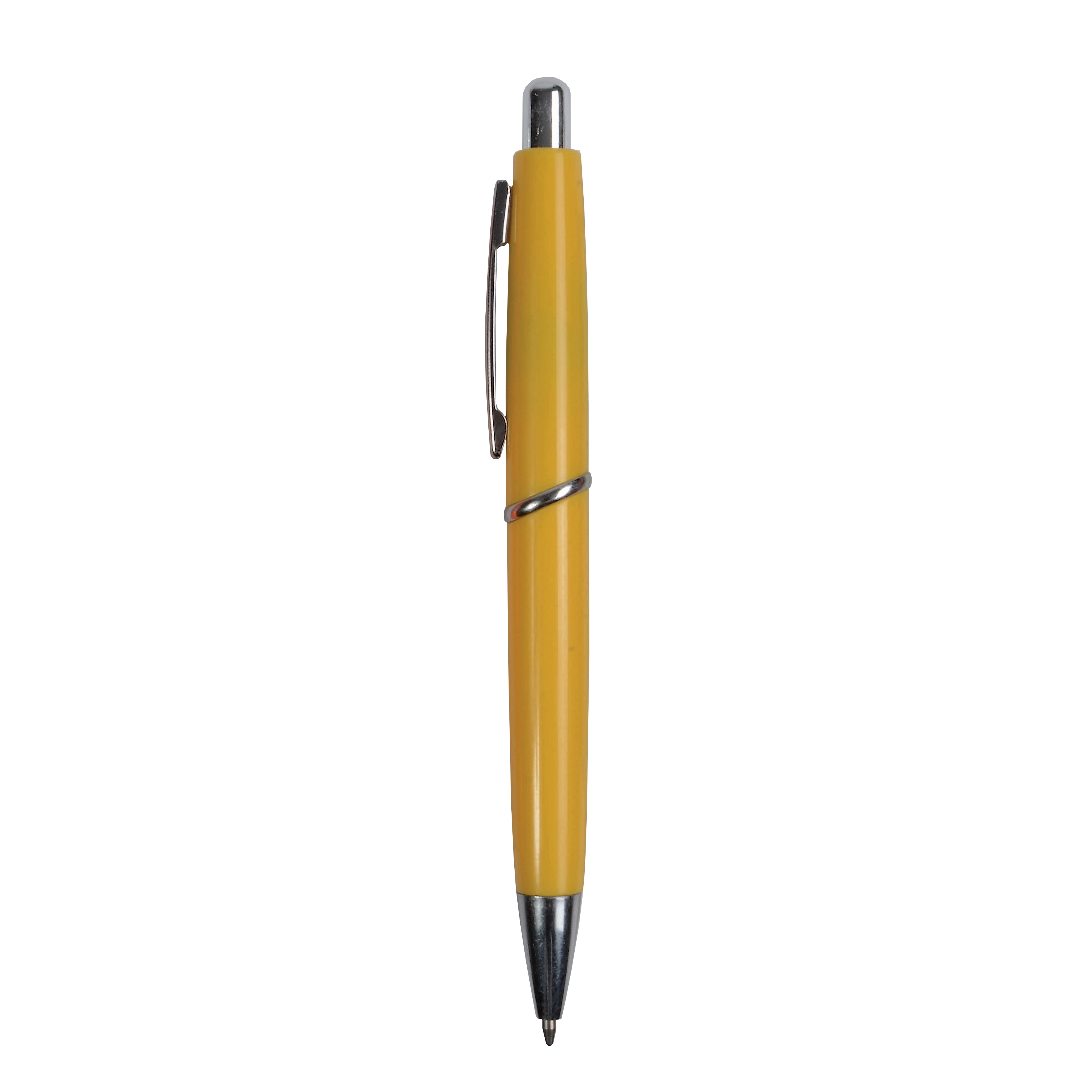 Immagine Penna a scatto in plastica ABS, fusto colorato e clip in metallo, refill jumbo