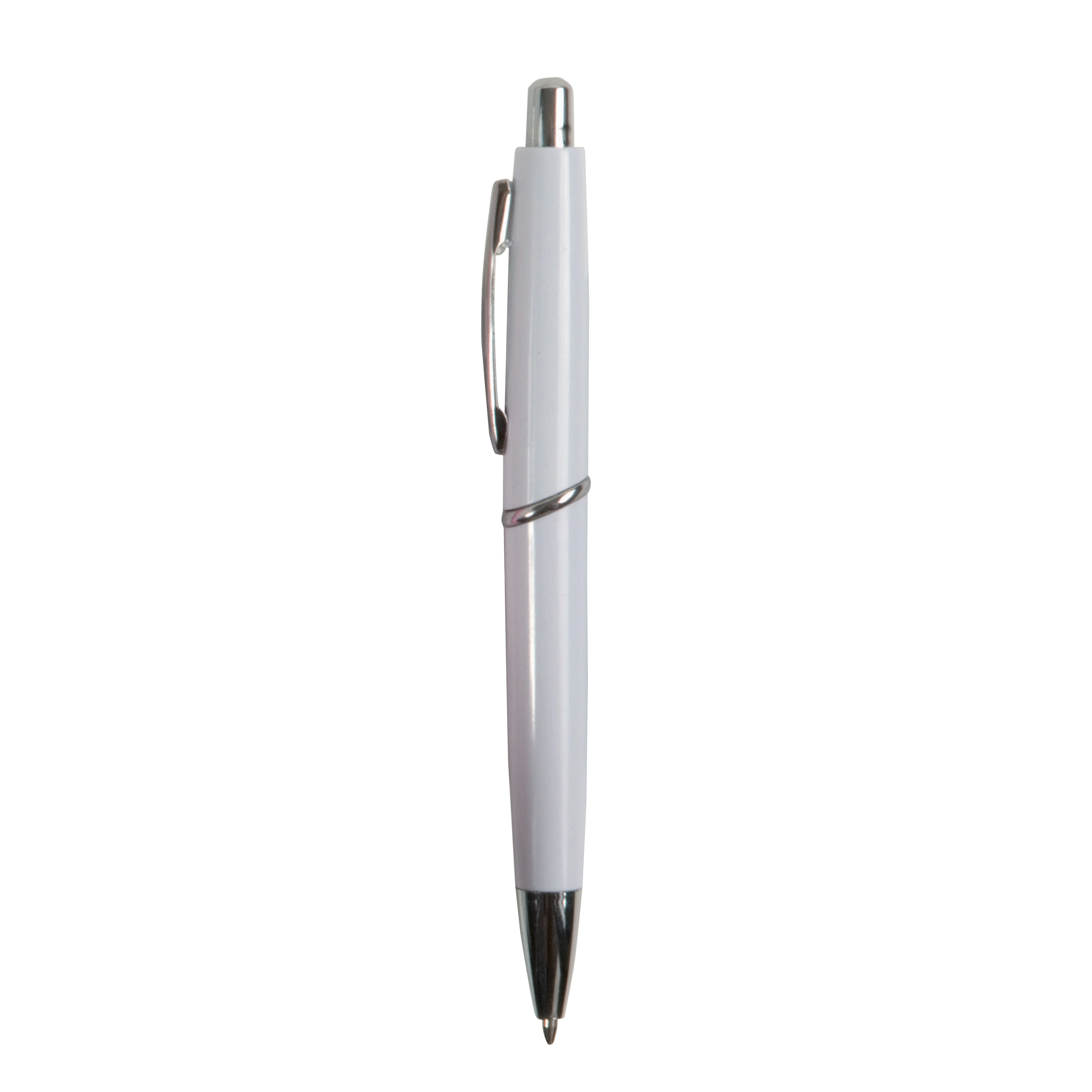 Immagine Penna a scatto in plastica ABS, fusto colorato e clip in metallo, refill jumbo