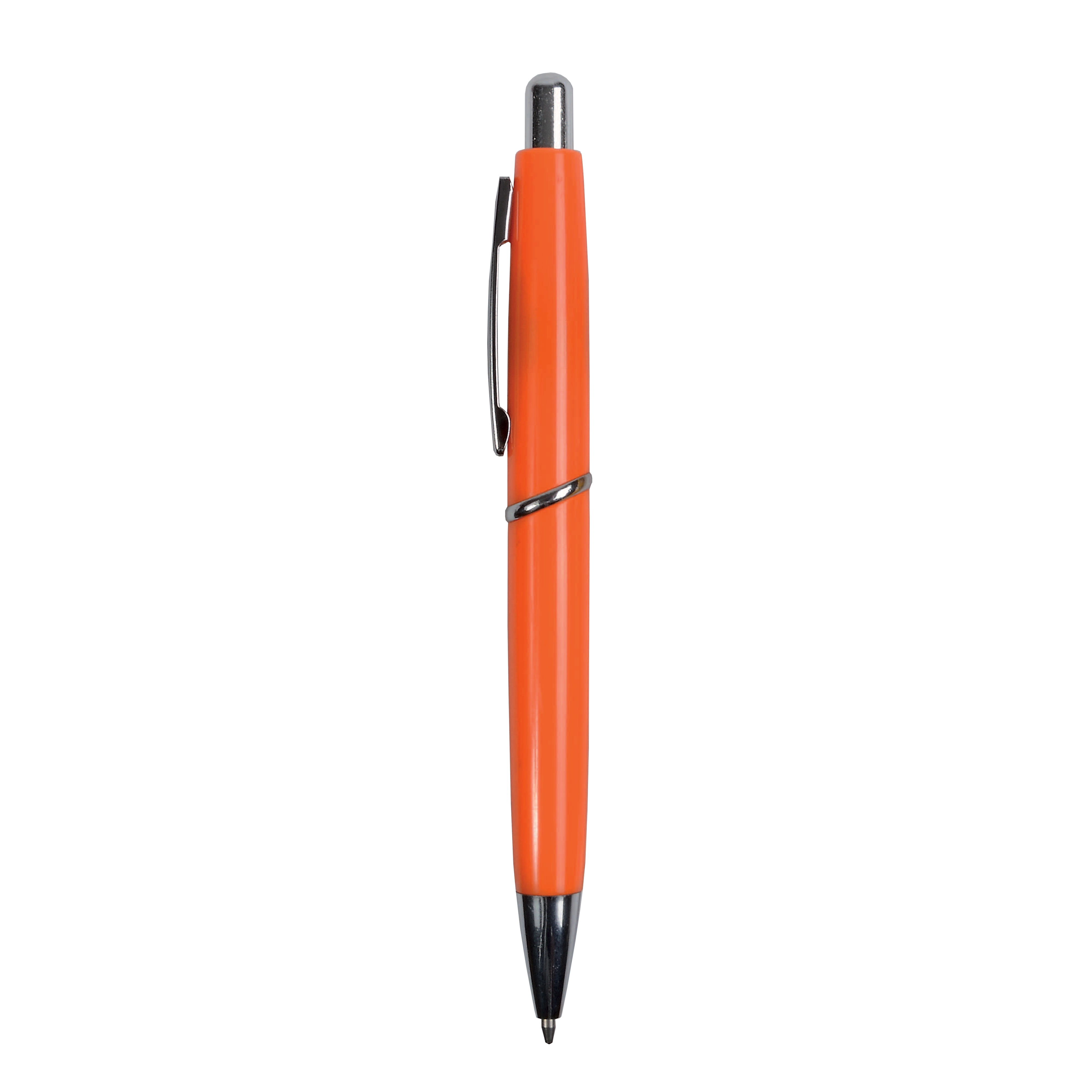 Immagine Penna a scatto in plastica ABS, fusto colorato e clip in metallo, refill jumbo