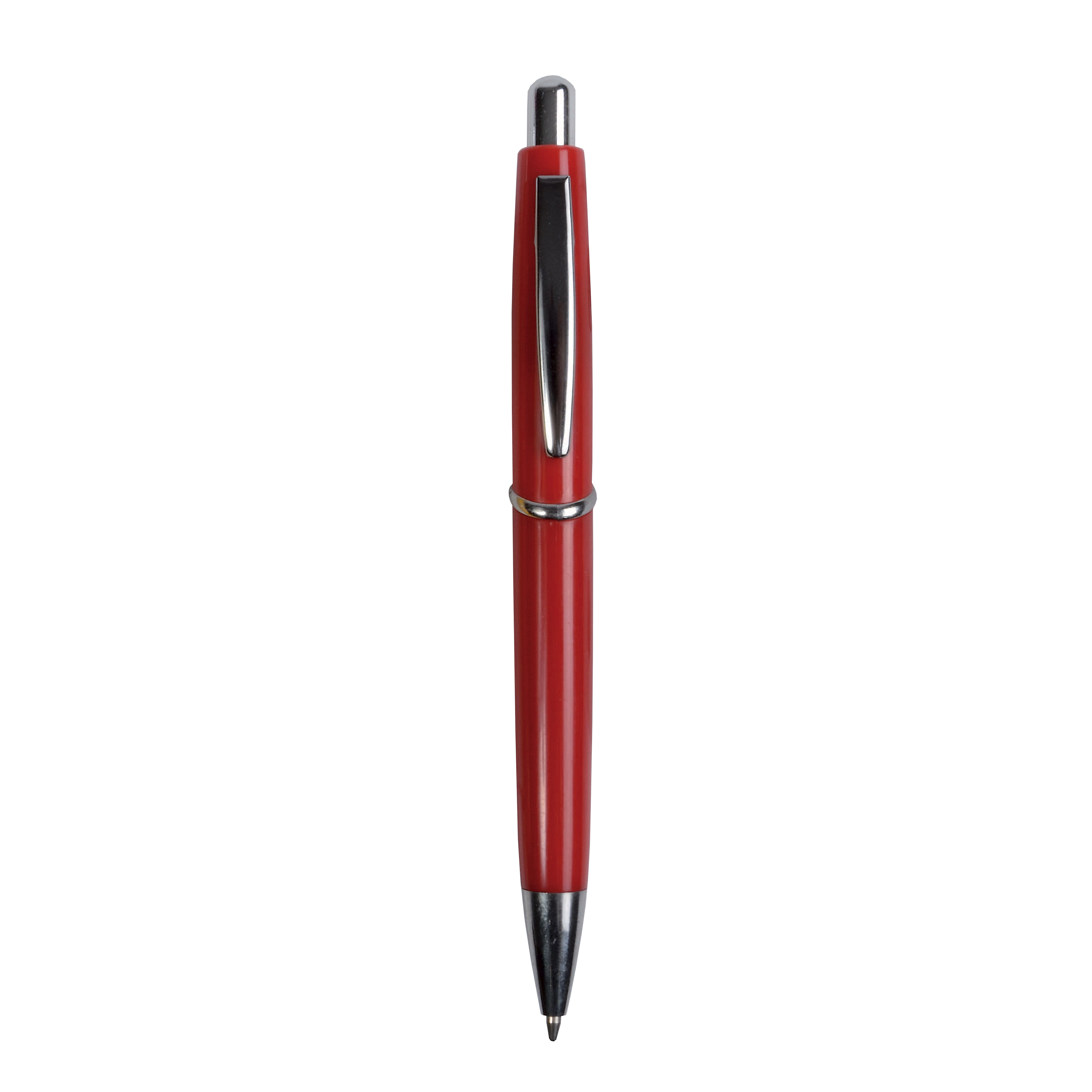 Immagine Penna a scatto in plastica ABS, fusto colorato e clip in metallo, refill jumbo