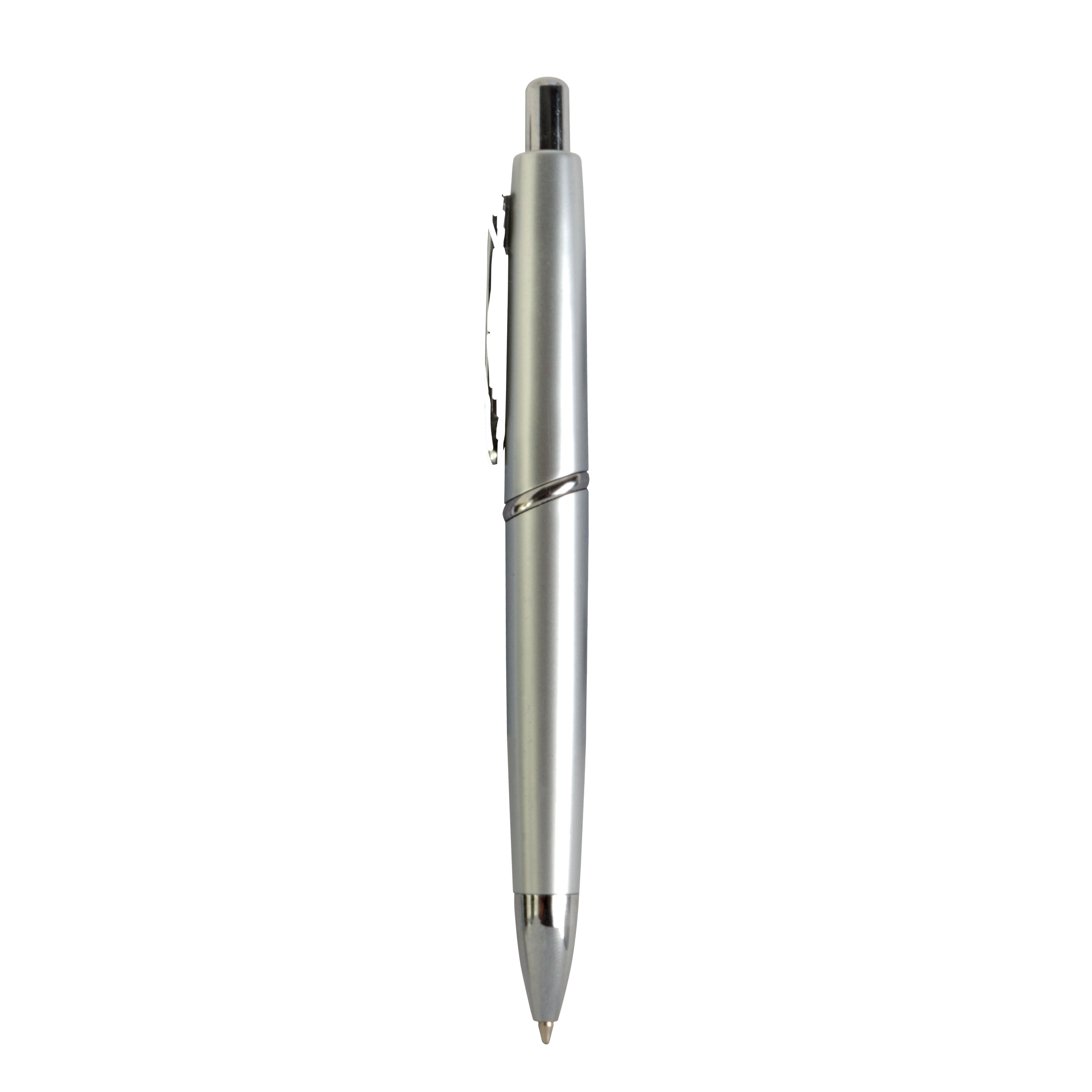 Immagine Penna a scatto in plastica ABS, fusto colorato e clip in metallo, refill jumbo