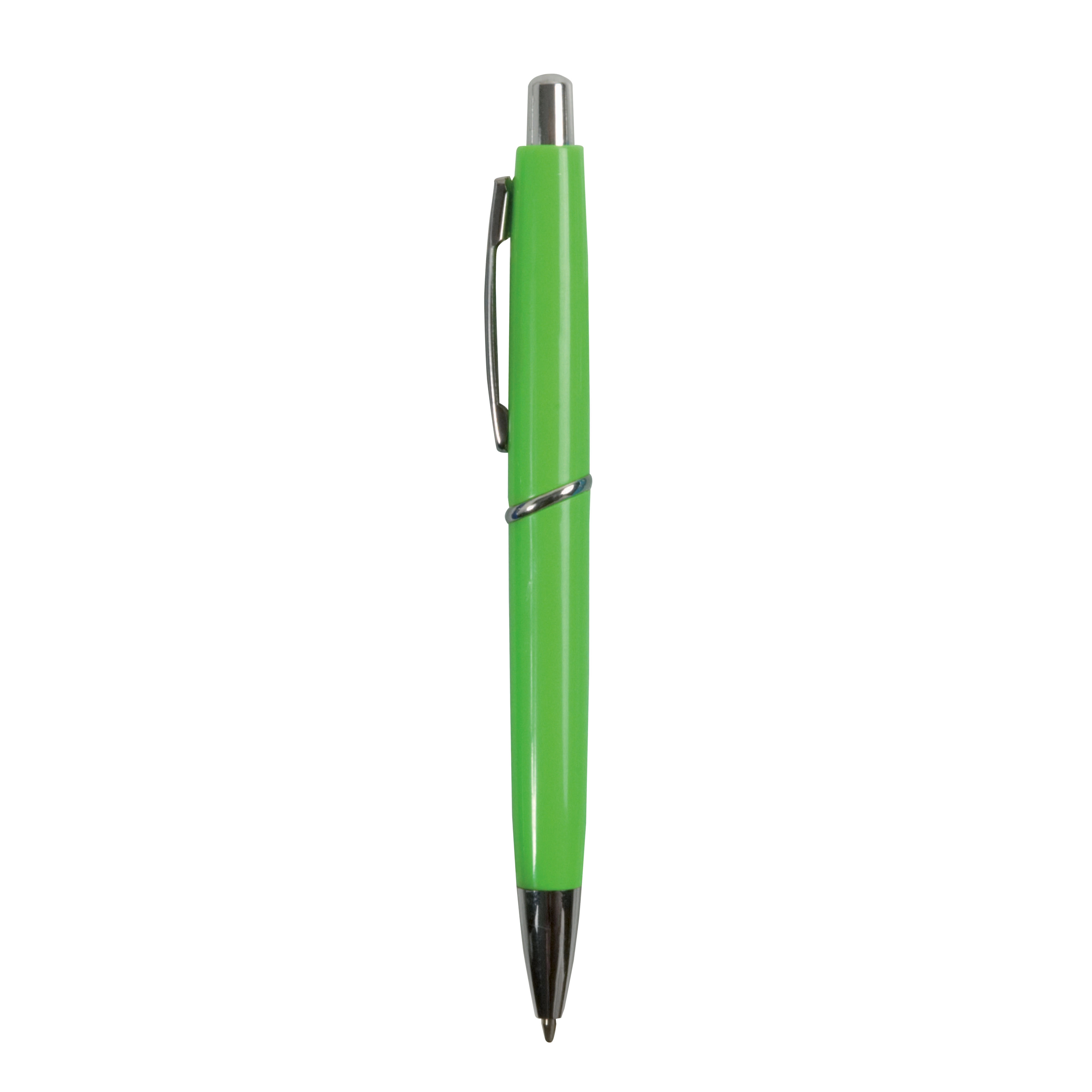Immagine Penna a scatto in plastica ABS, fusto colorato e clip in metallo, refill jumbo