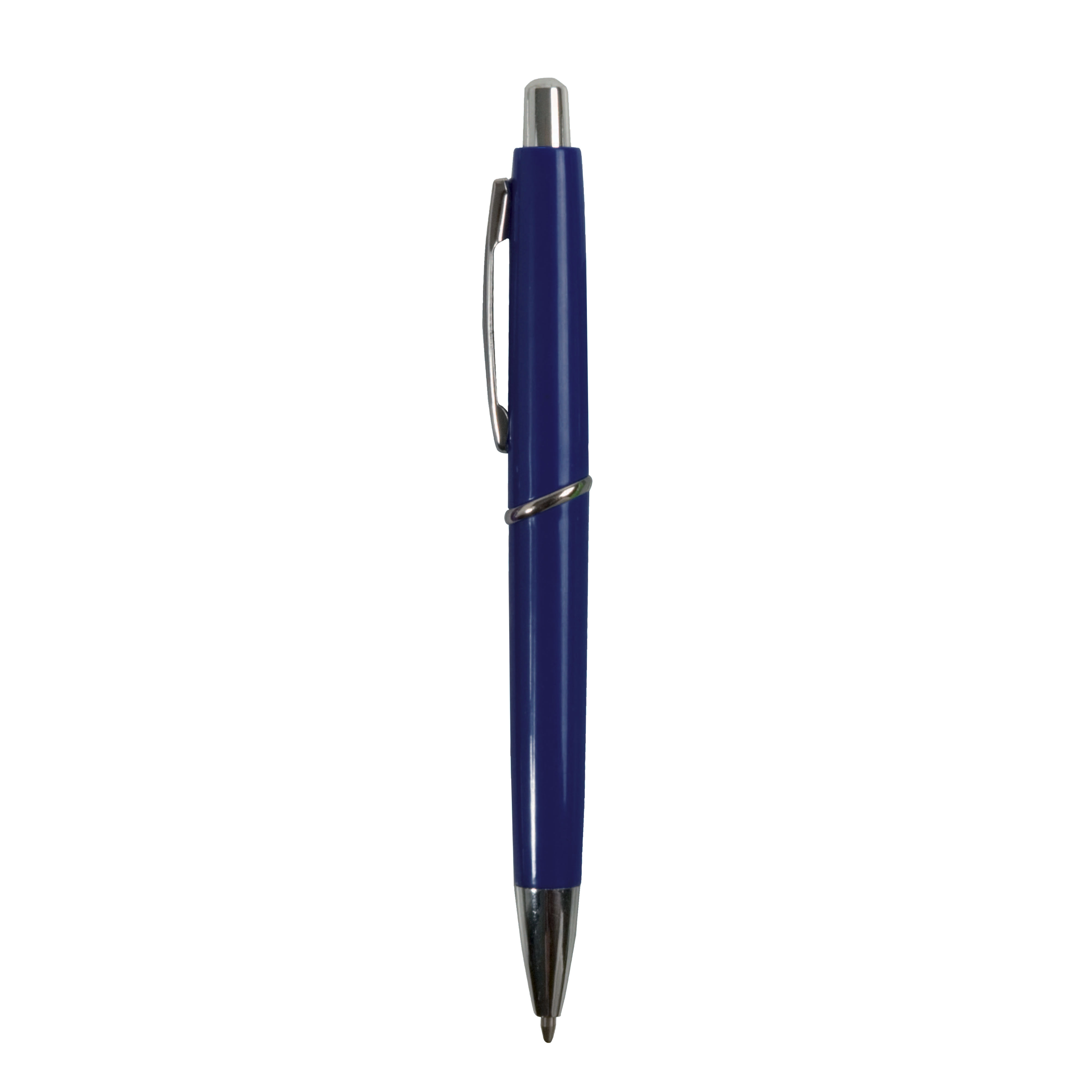 Immagine Penna a scatto in plastica ABS, fusto colorato e clip in metallo, refill jumbo