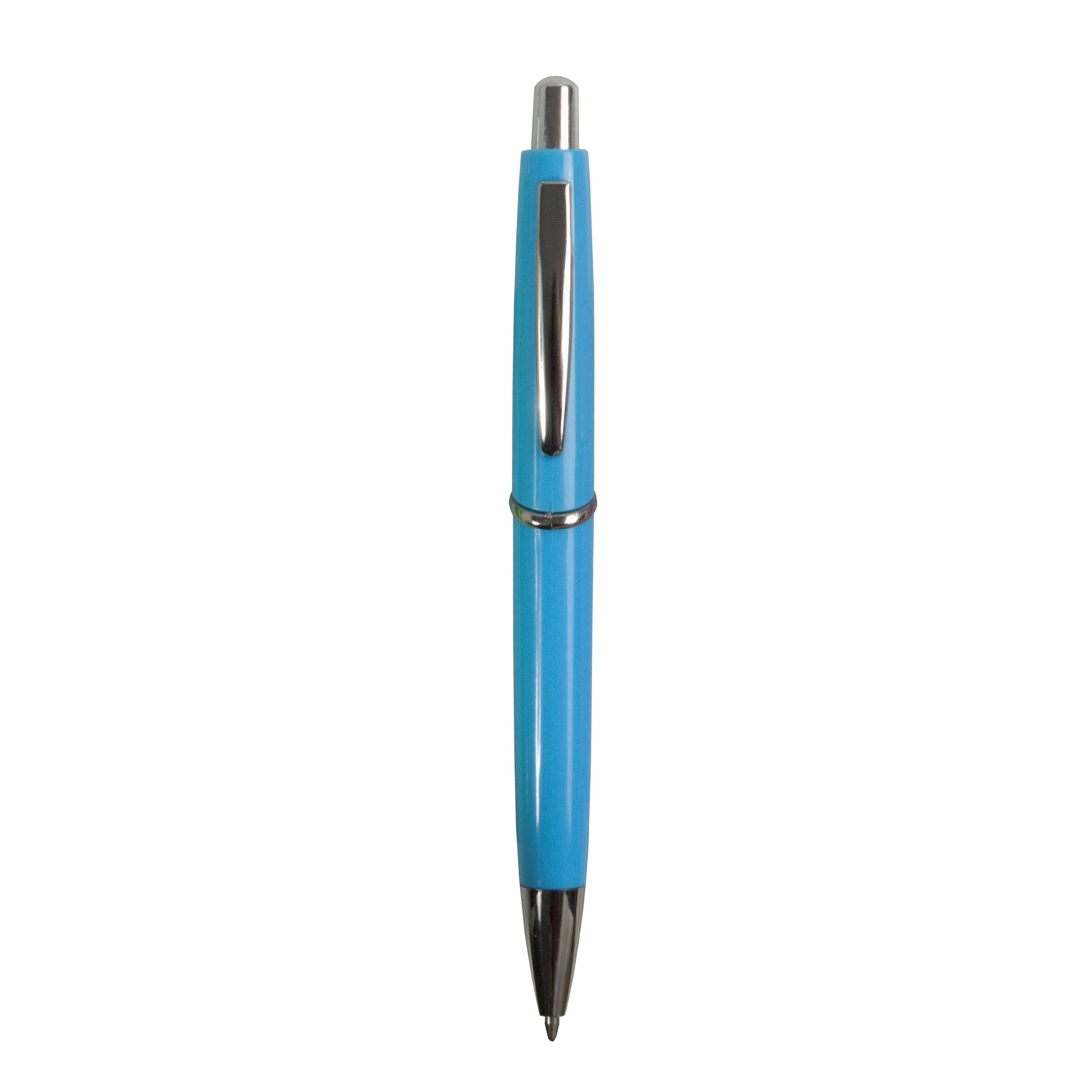 Immagine Penna a scatto in plastica ABS, fusto colorato e clip in metallo, refill jumbo
